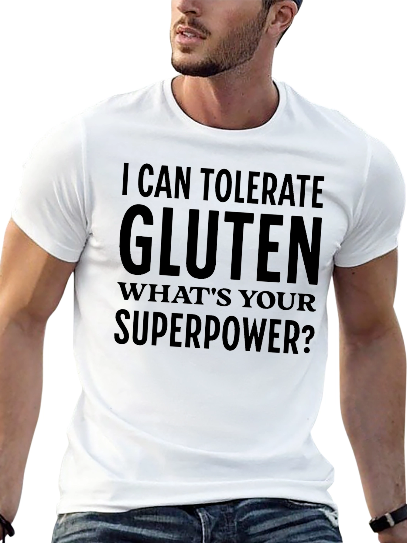 Black Gluten Tolerant Superpower T-Shirt view 13