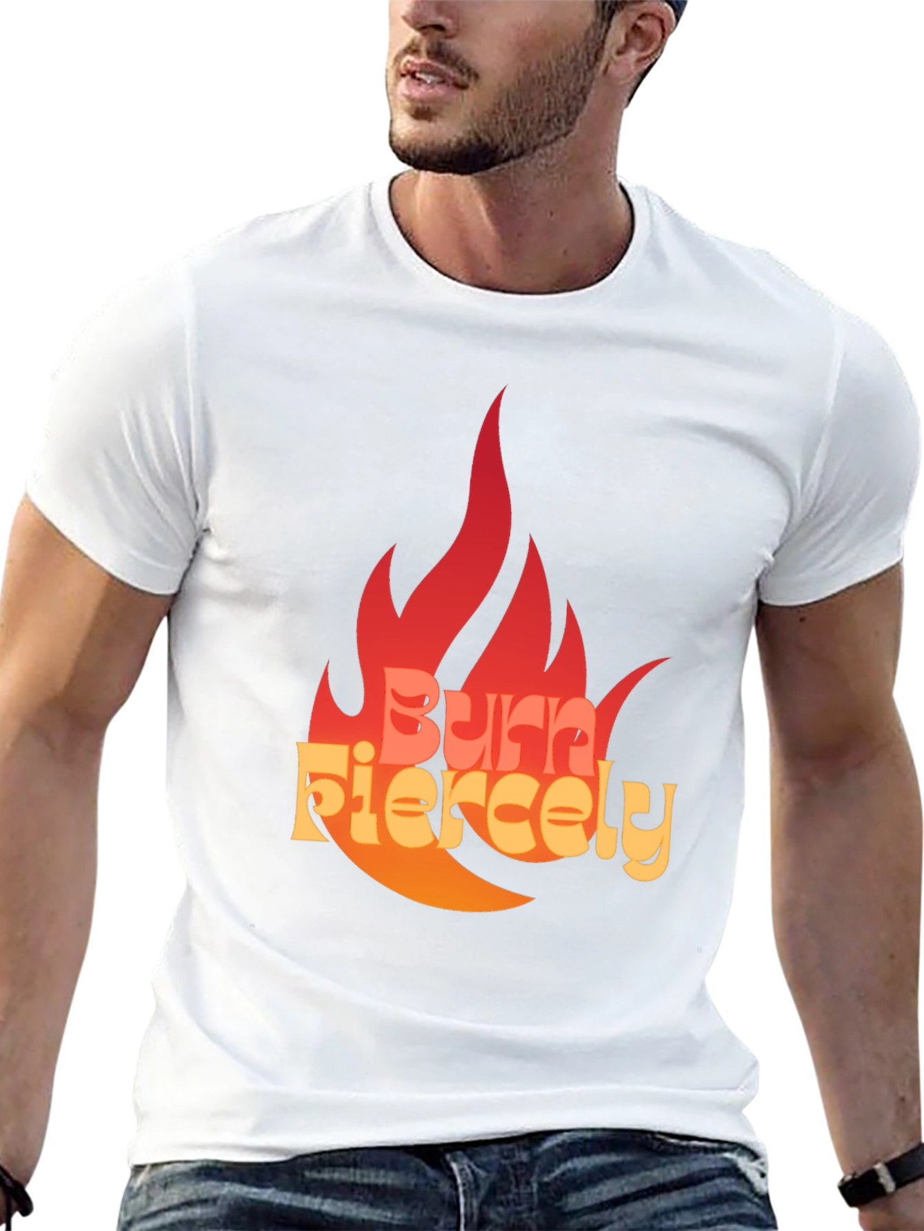 Black Burn Fiercely Graphic T-Shirt - Bold Statement Tee view 13