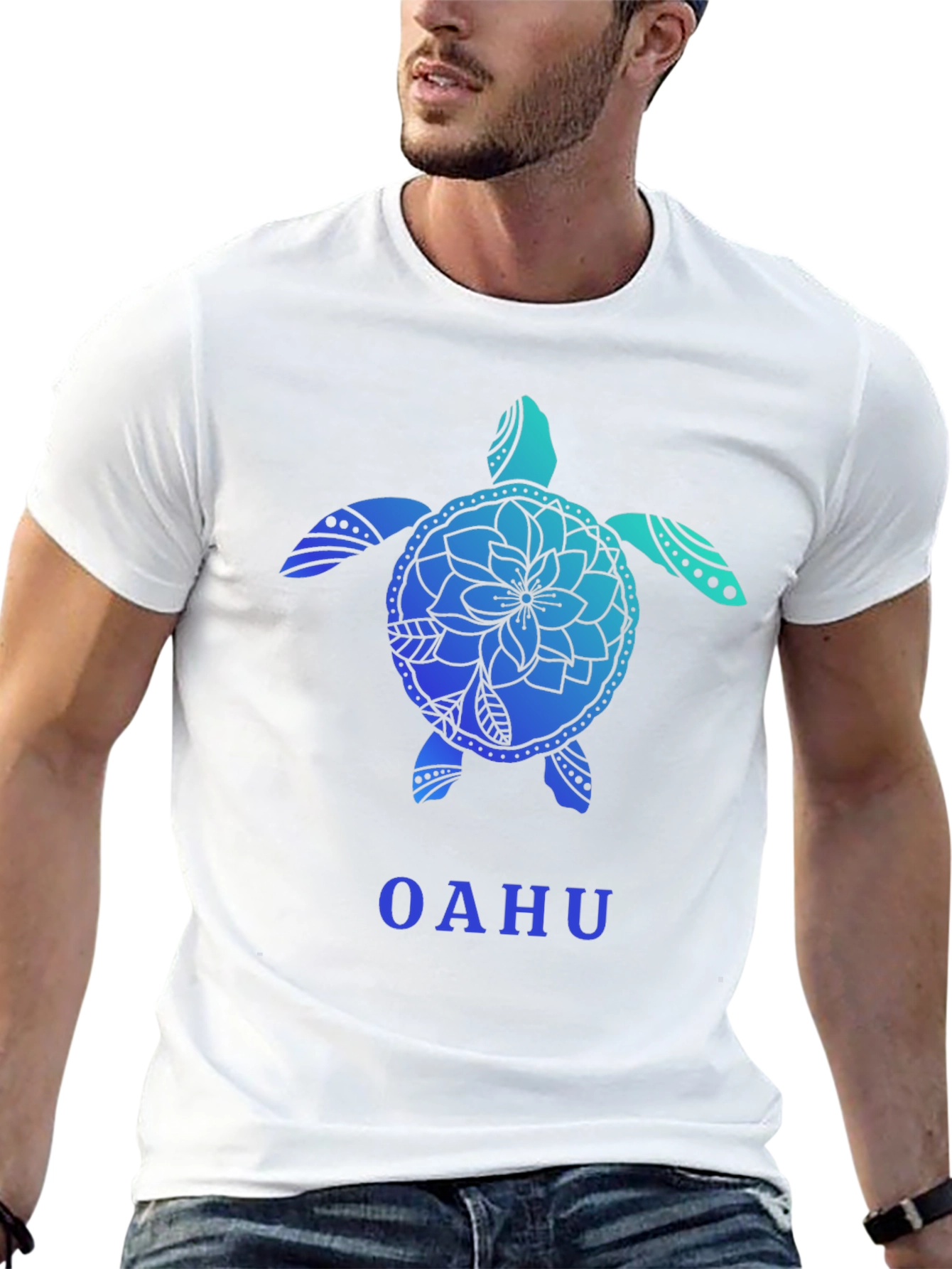 Black Oahu Turtle Graphic Tee - Black Cotton T-Shirt view 13