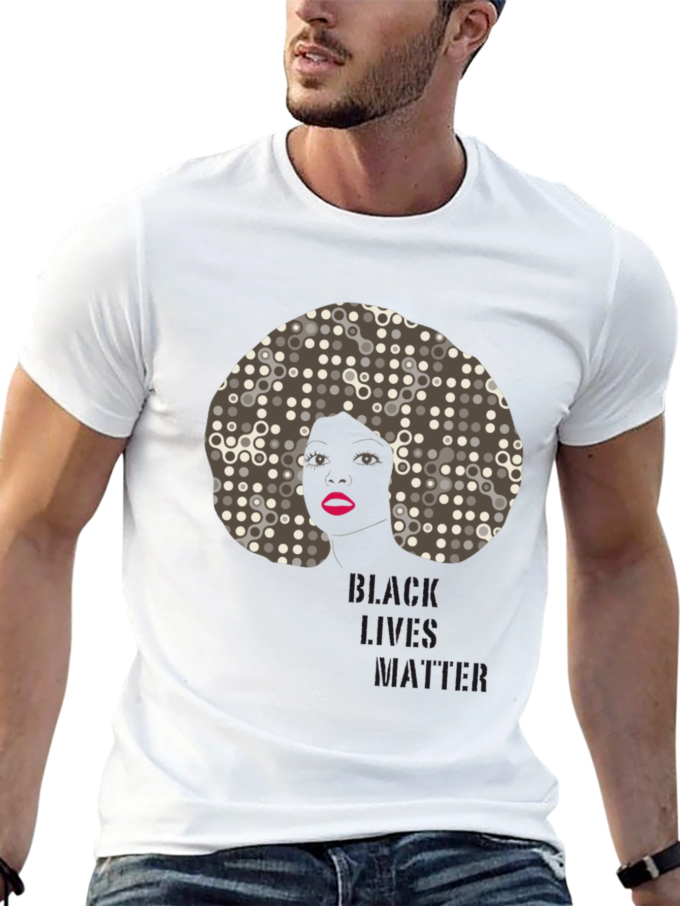 Black Black Lives Matter Afro Graphic Tee view 13