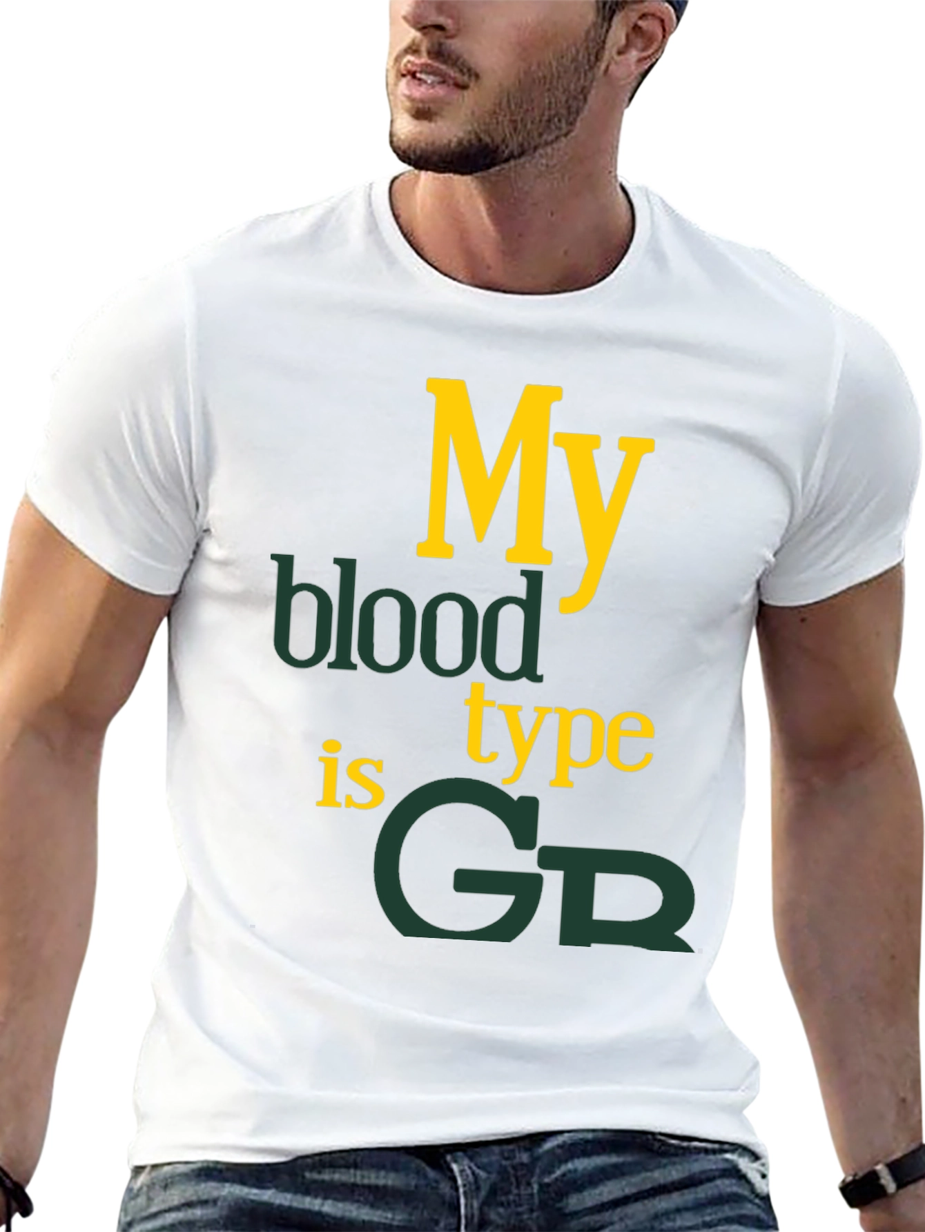 Black My Blood Type is GR Graphic T-Shirt view 13