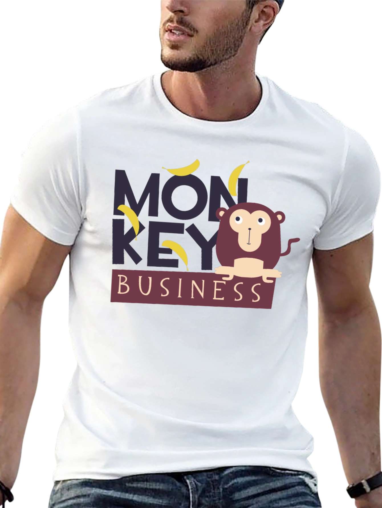 Black Monkey Business Graphic Tee - Fun Novelty T-Shirt view 13