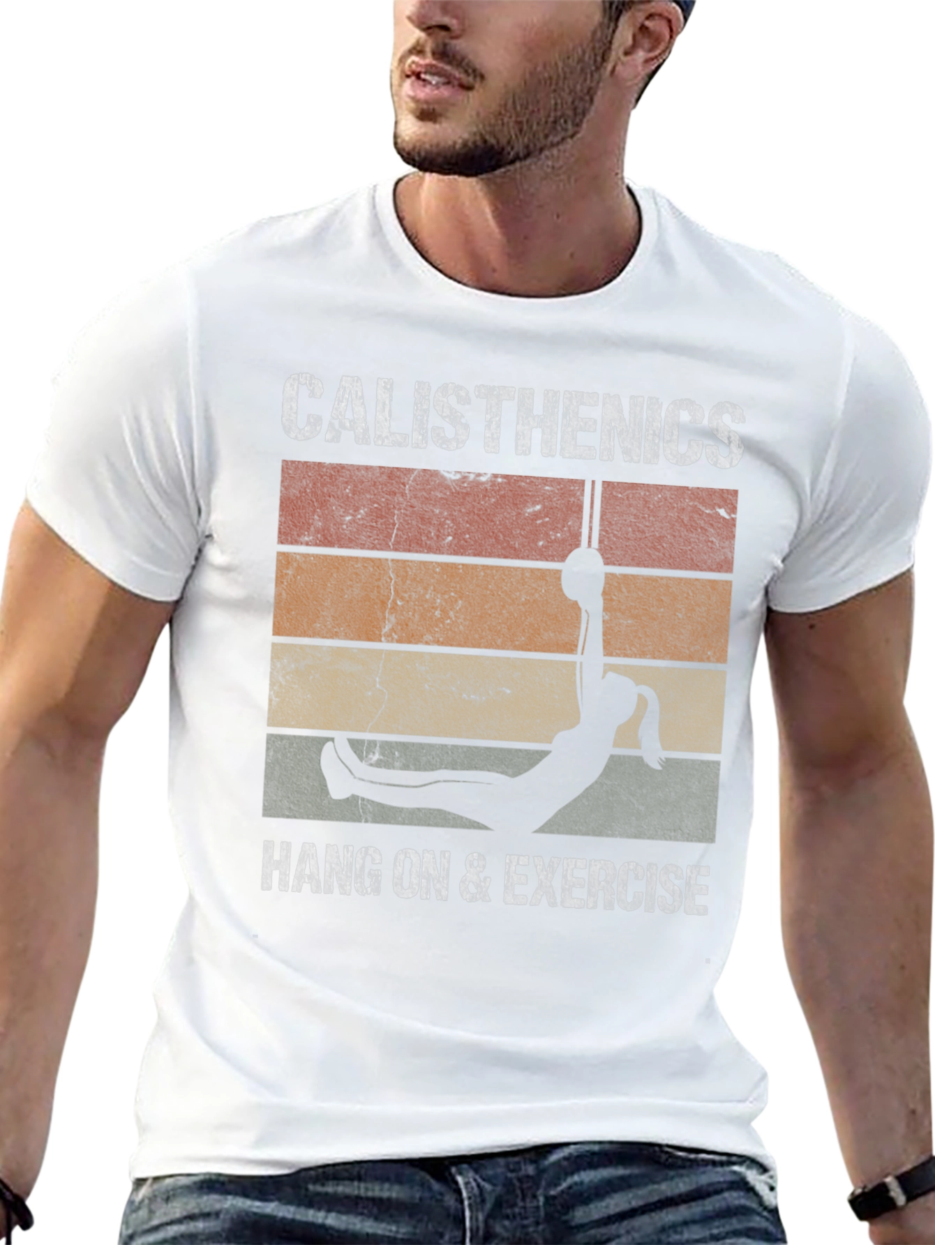 Black Calisthenics Vintage Style T-Shirt view 13
