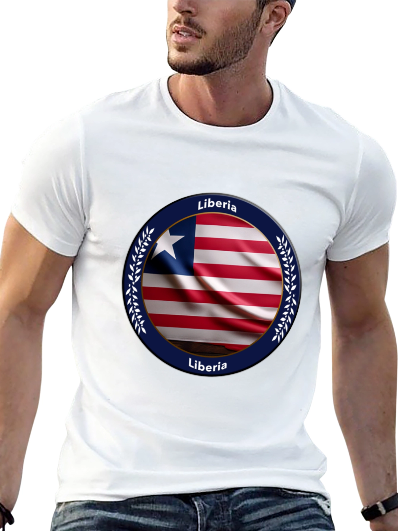 Black Liberia Flag T-Shirt view 13