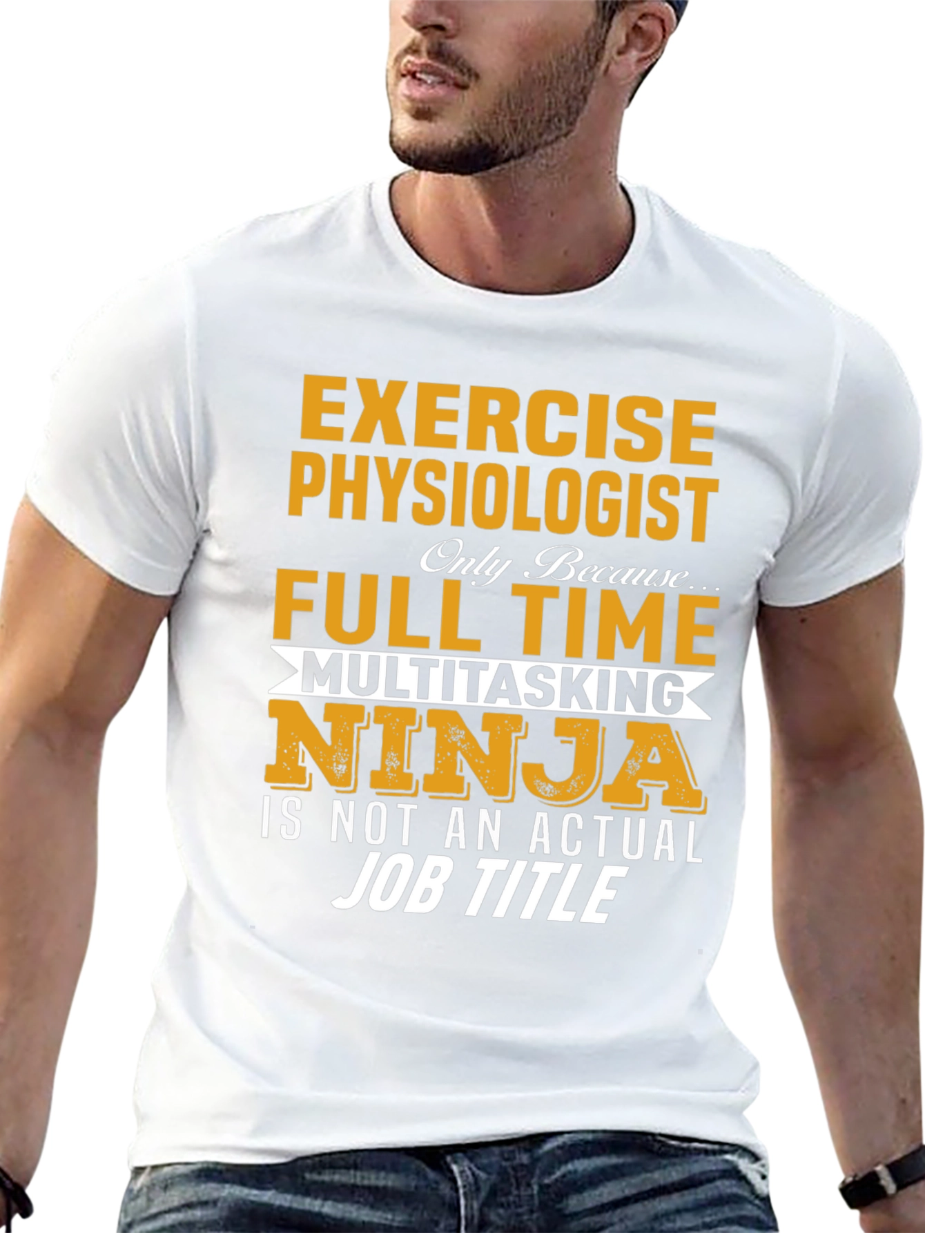 Black Exercise Physiologist Multitasking Ninja Graphic Tee view 13
