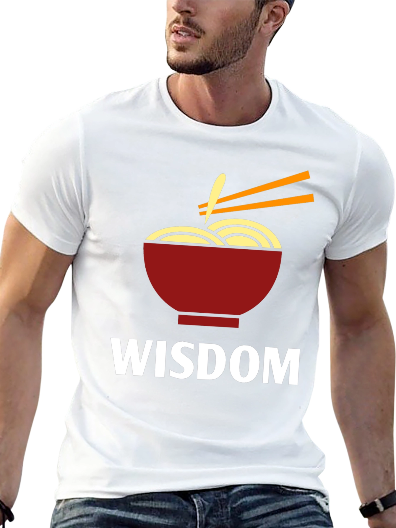 Black Wisdom Ramen Bowl Graphic T-Shirt view 13