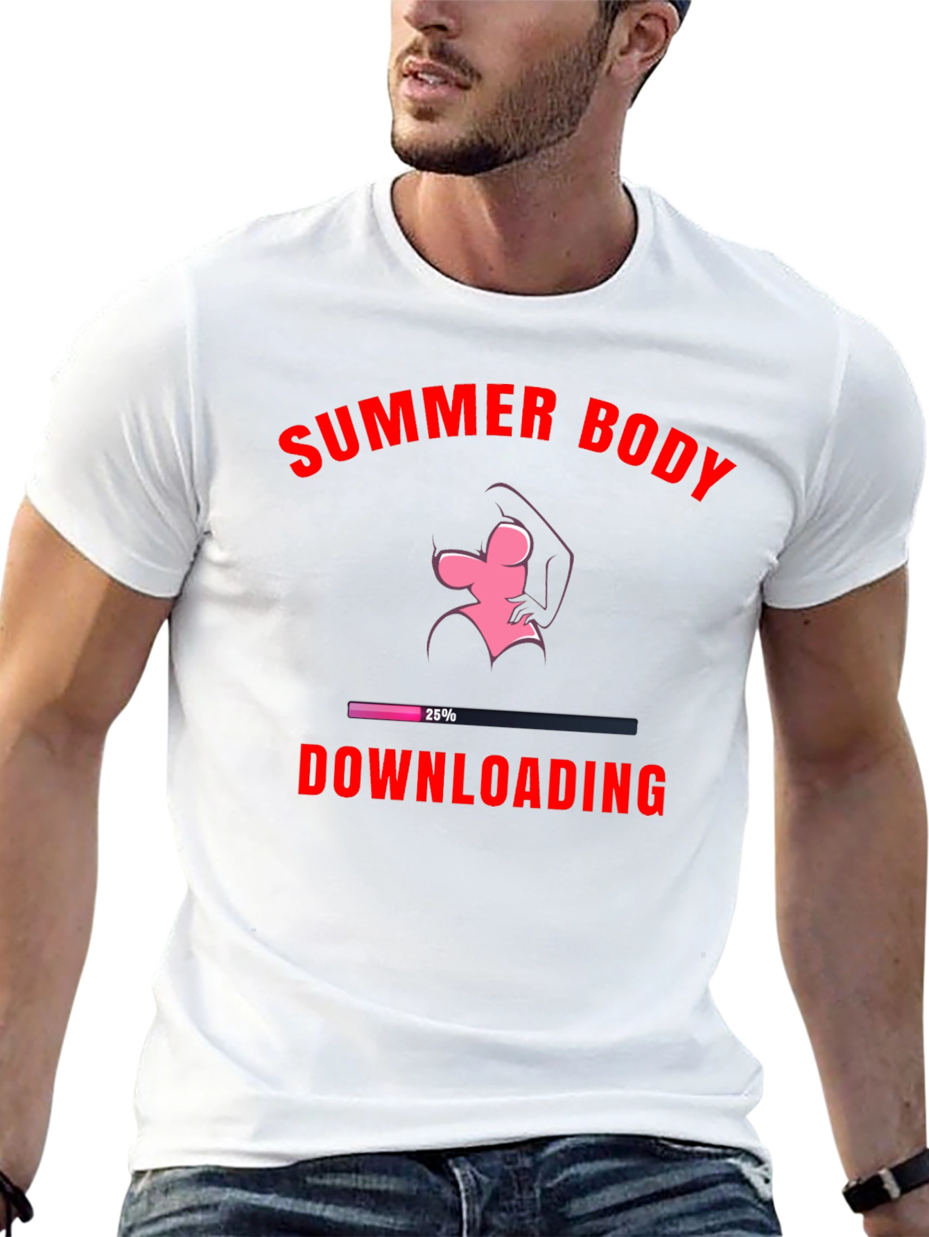 Black Summer Body Loading Graphic T-Shirt view 13