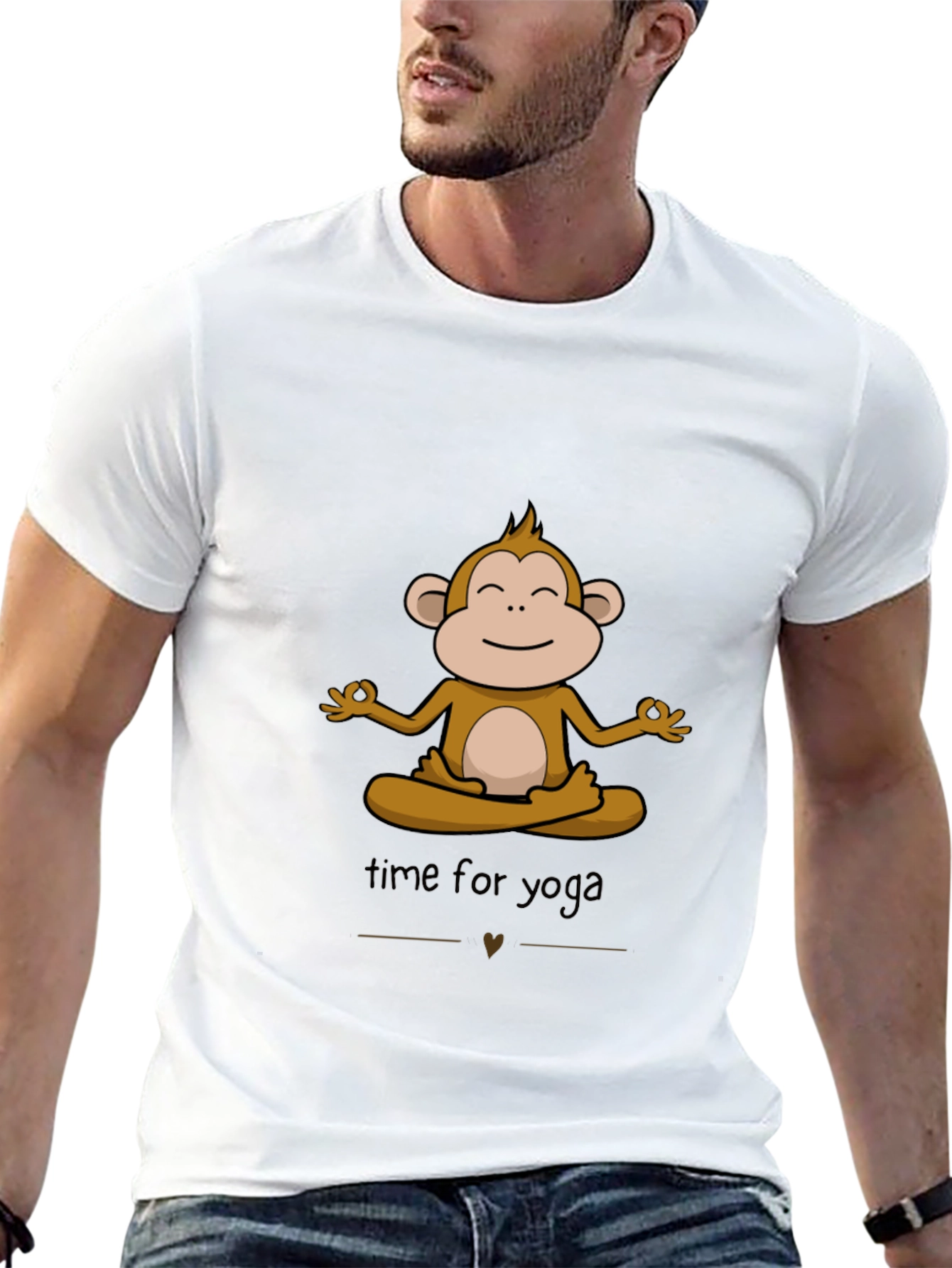 Black Zen Monkey Yoga T-Shirt - Meditating Ape Graphic Tee view 13