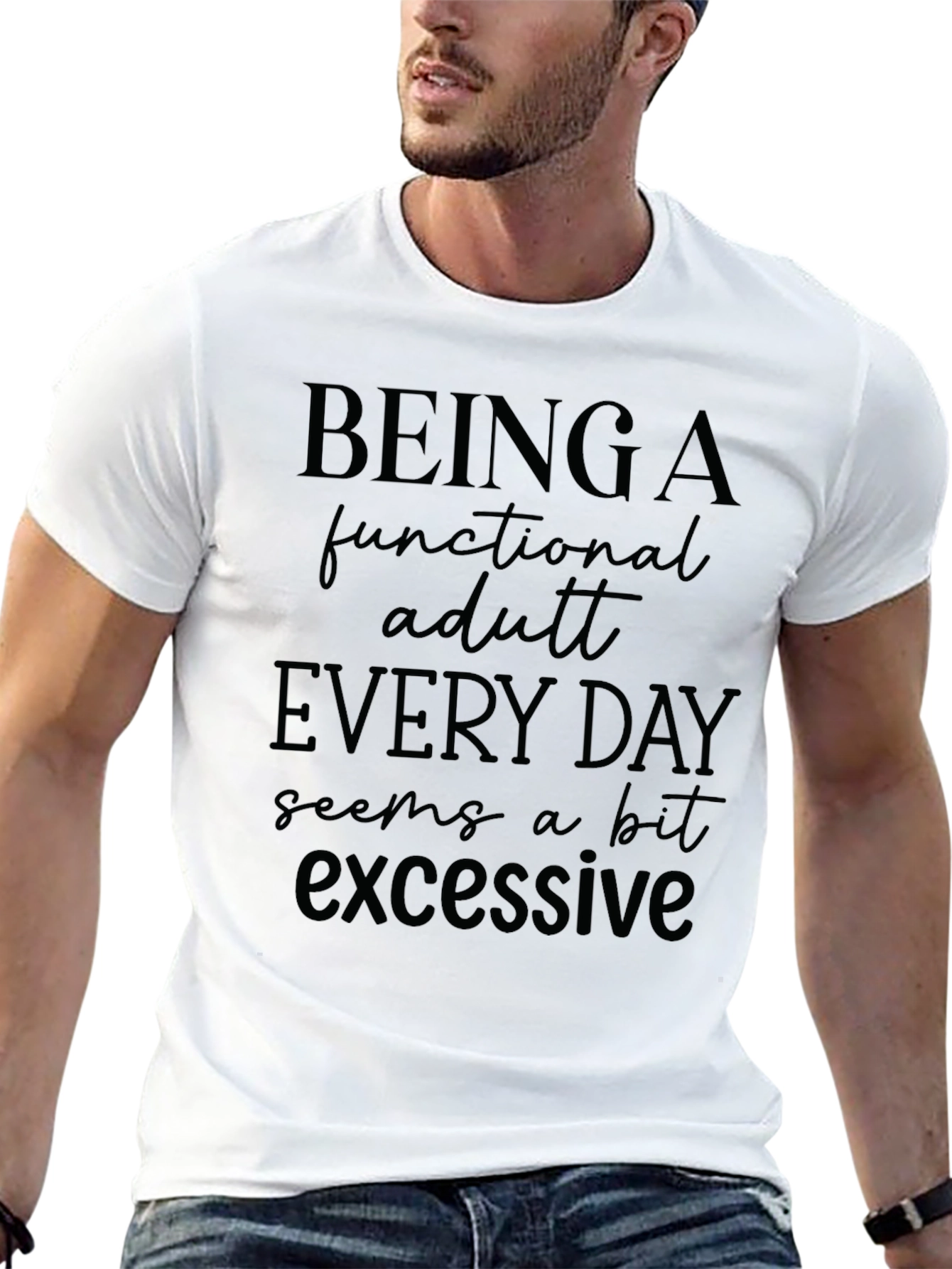 Black Funny Functional Adult Graphic T-Shirt view 13