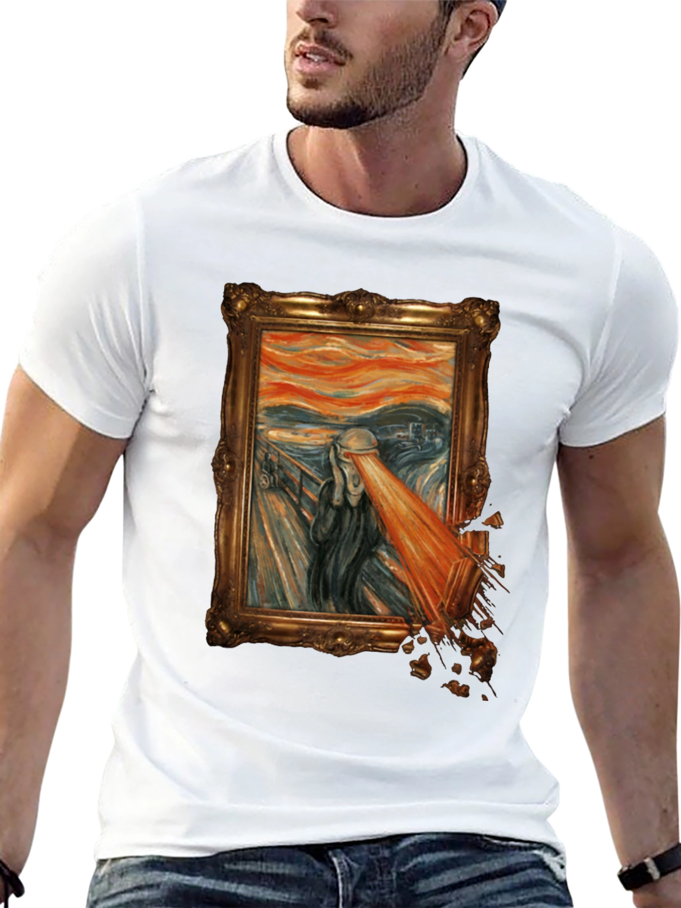 Black The Scream Parody Graphic Tee - Unique Art T-Shirt view 13