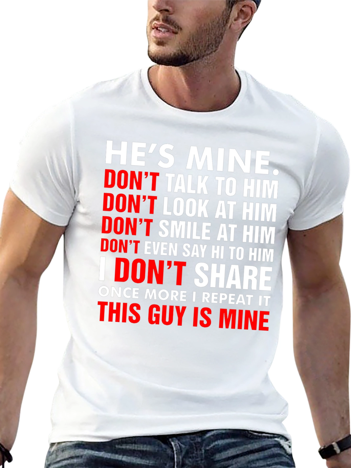 Black He's Mine Graphic Tee - Possessive Novelty T-Shirt view 13