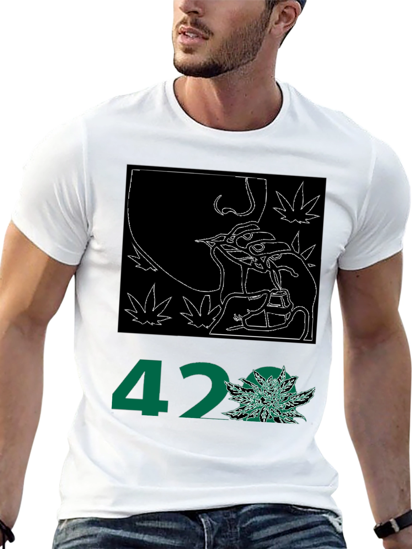 Black 420 Graphic Print Tee - Black view 13