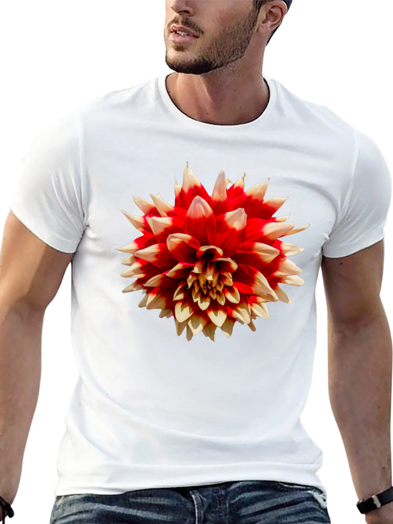 Black Floral Print Black T-Shirt - Casual Wear view 13