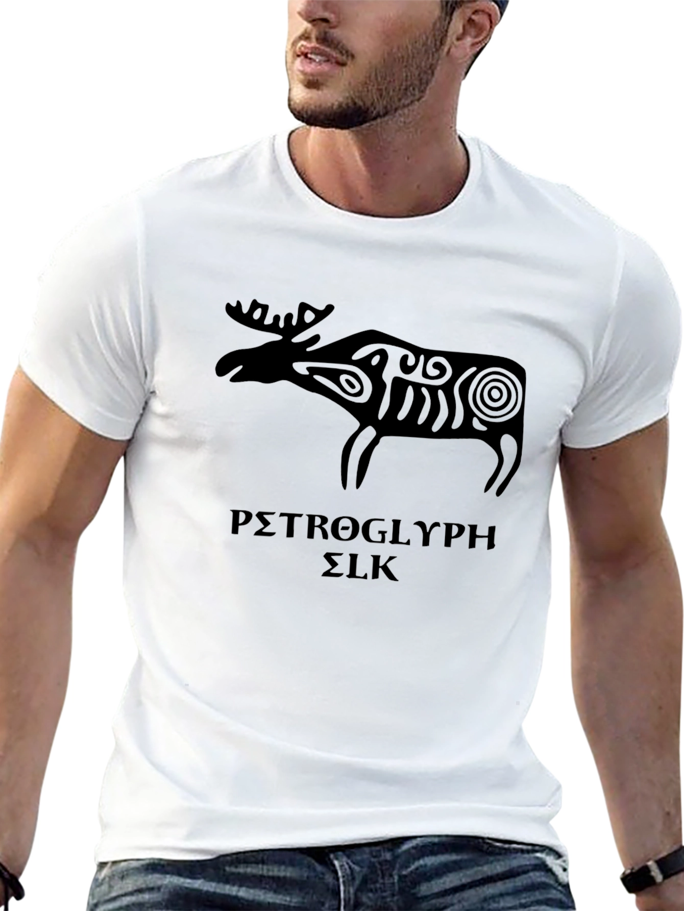 Black Petroglyph Elk Graphic Tee - Black view 13