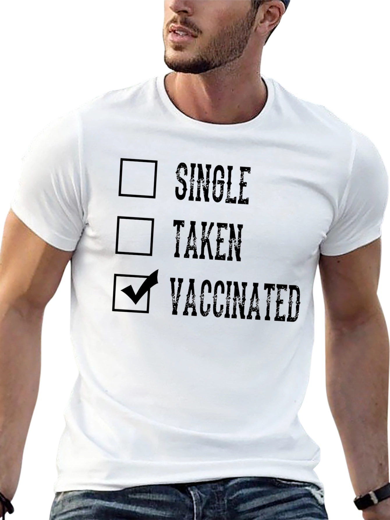 Black Vaccinated T-Shirt - Single Taken Vaccinated view 13