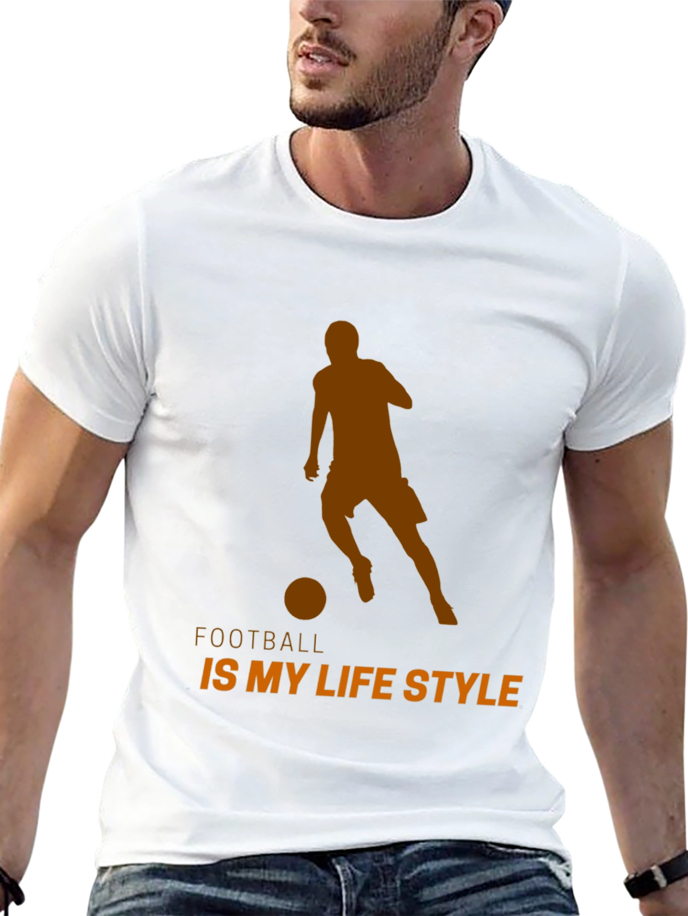 Black Football is My Lifestyle T-Shirt - Black Cotton Tee view 13
