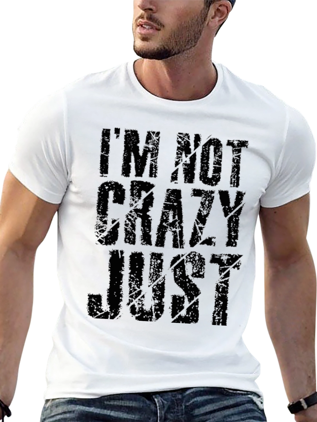 Black I'm Not Crazy Just Graphic T-Shirt - Black view 13