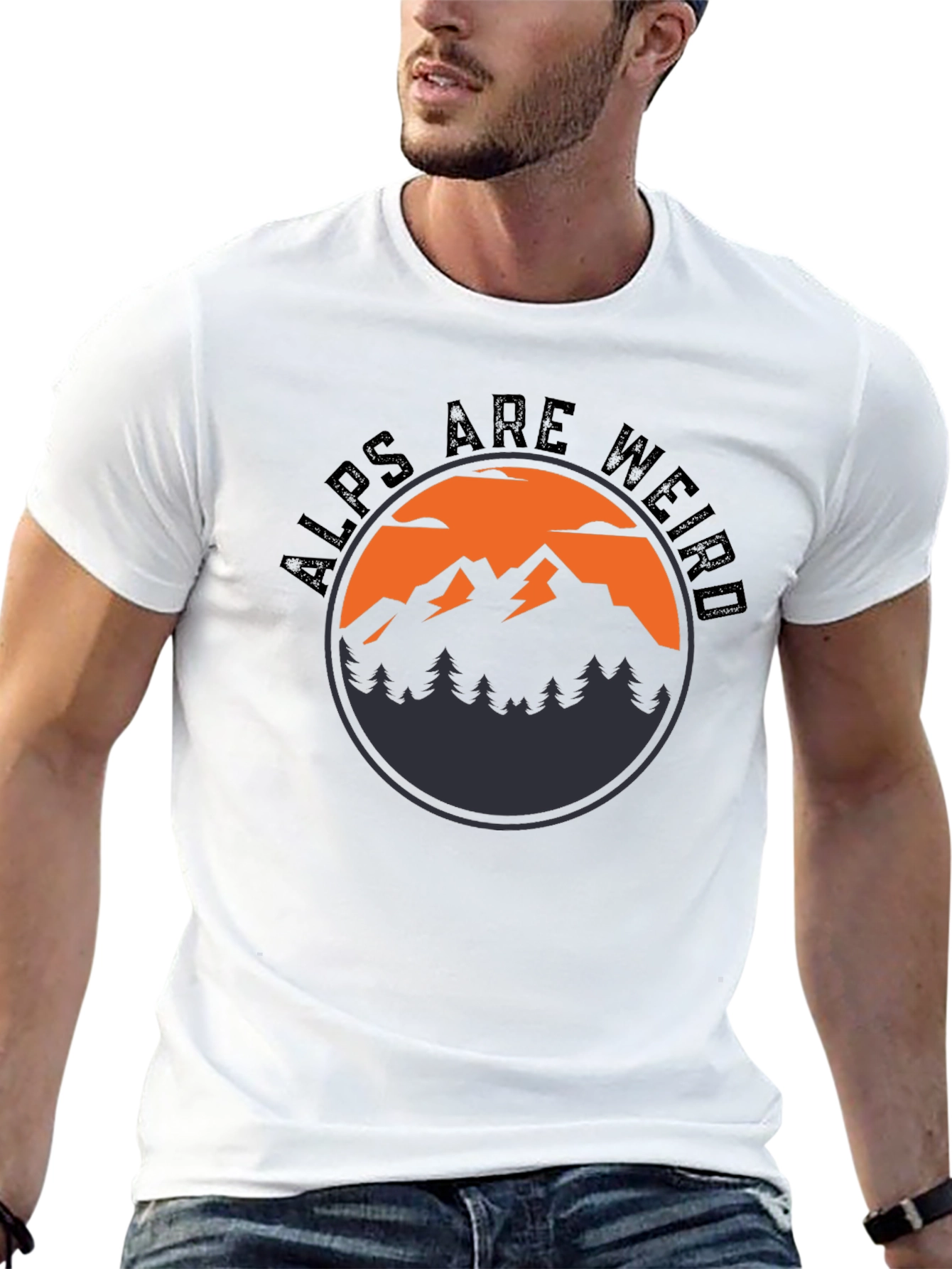 Black Alps Are Weird Graphic T-Shirt view 13