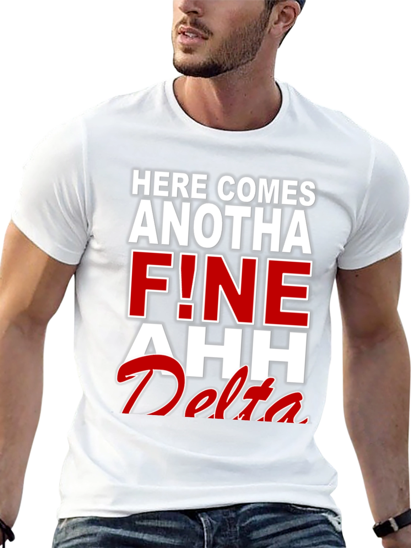 Black Here Comes Anotha F!ne Ahh Delta T-Shirt view 13