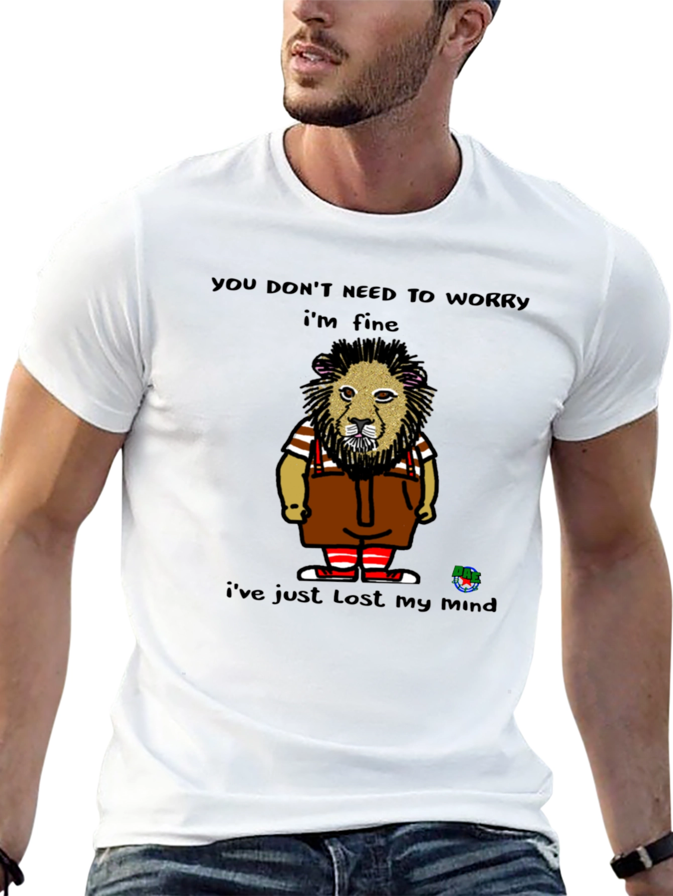 Black Funny Lion T-Shirt - Lost My Mind view 13