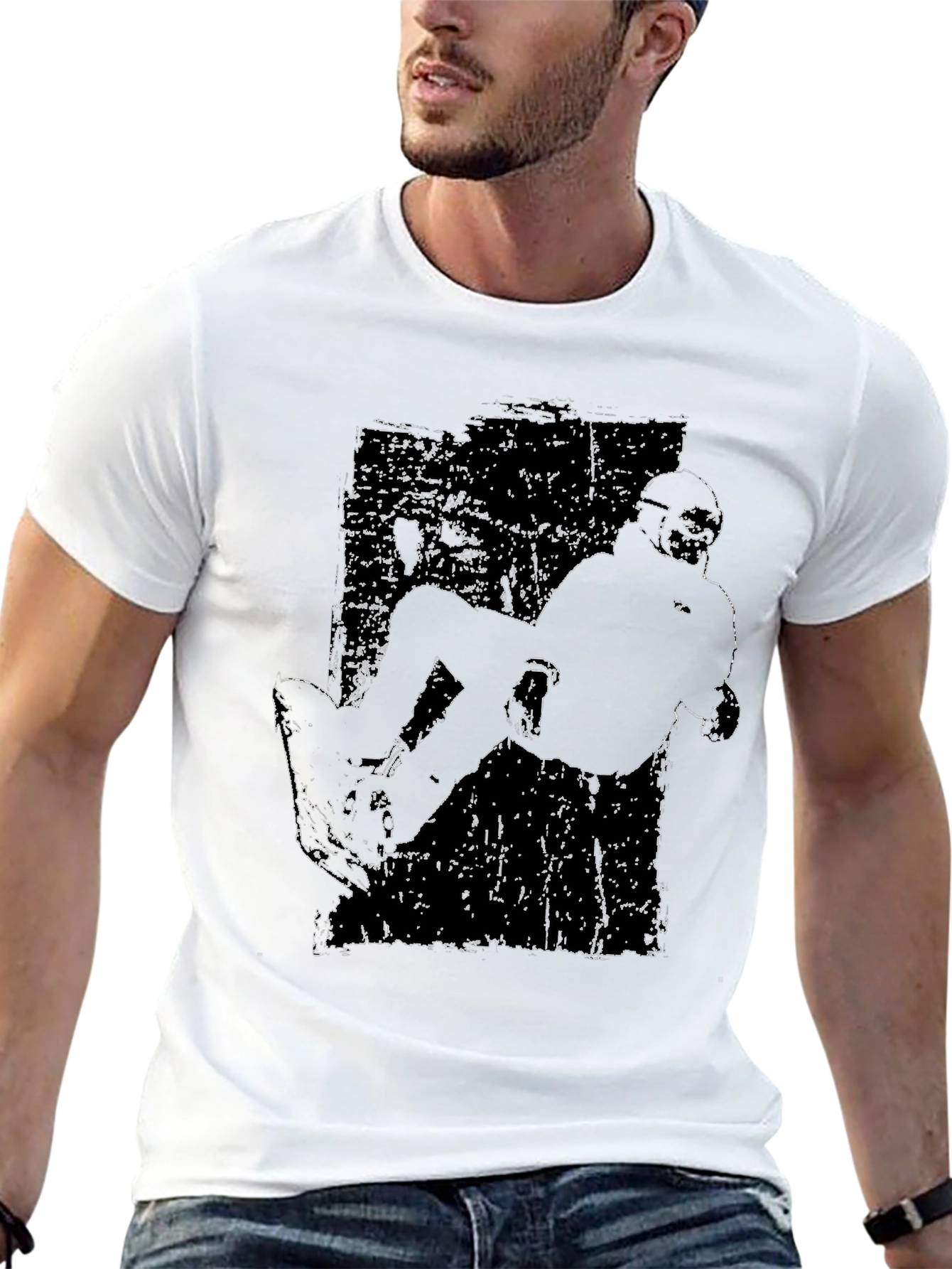 Black Distressed Snowboard Graphic Tee - Cool Black Shirt view 13