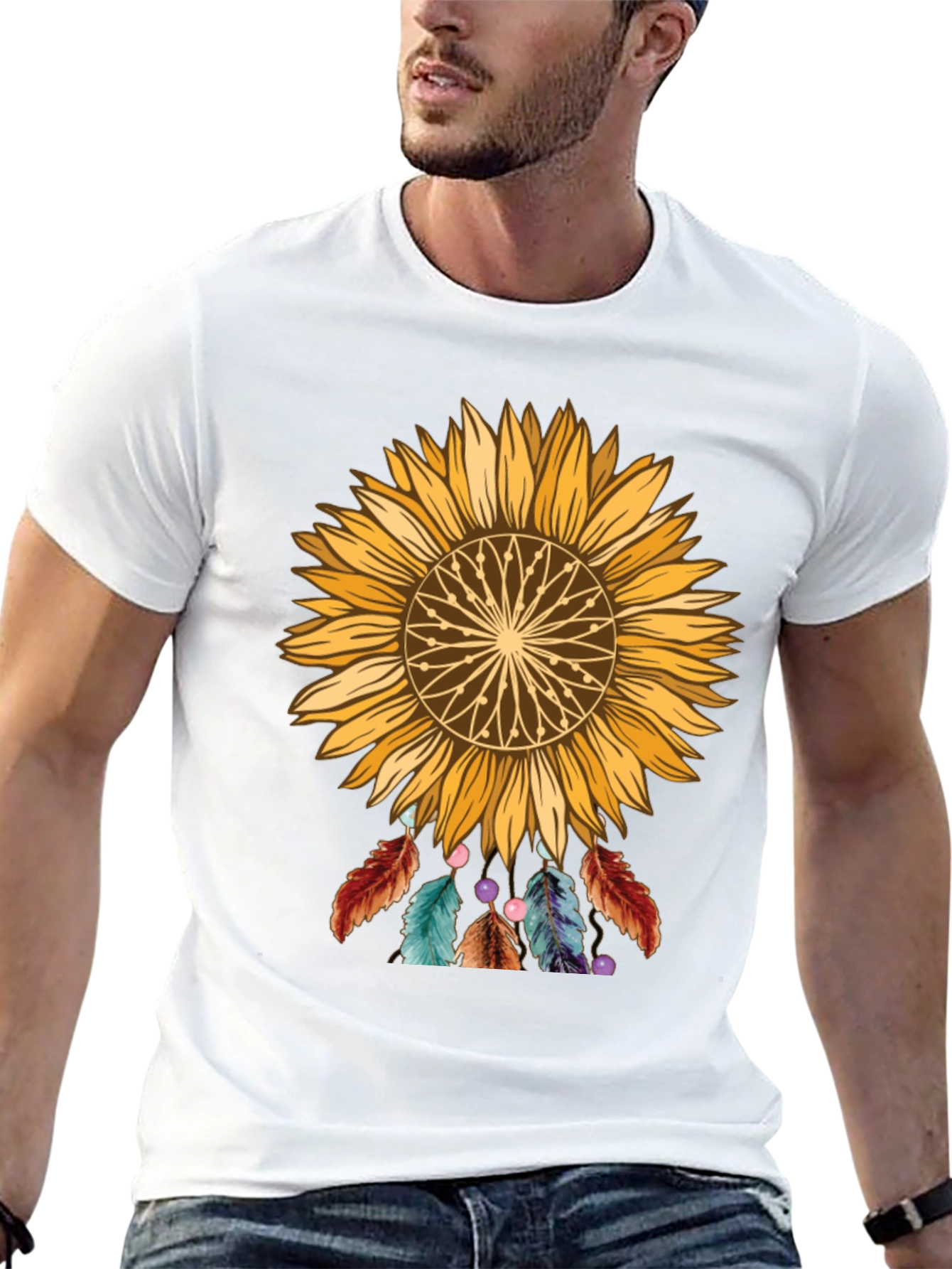 Black Sunflower Dreamcatcher Graphic Tee view 13