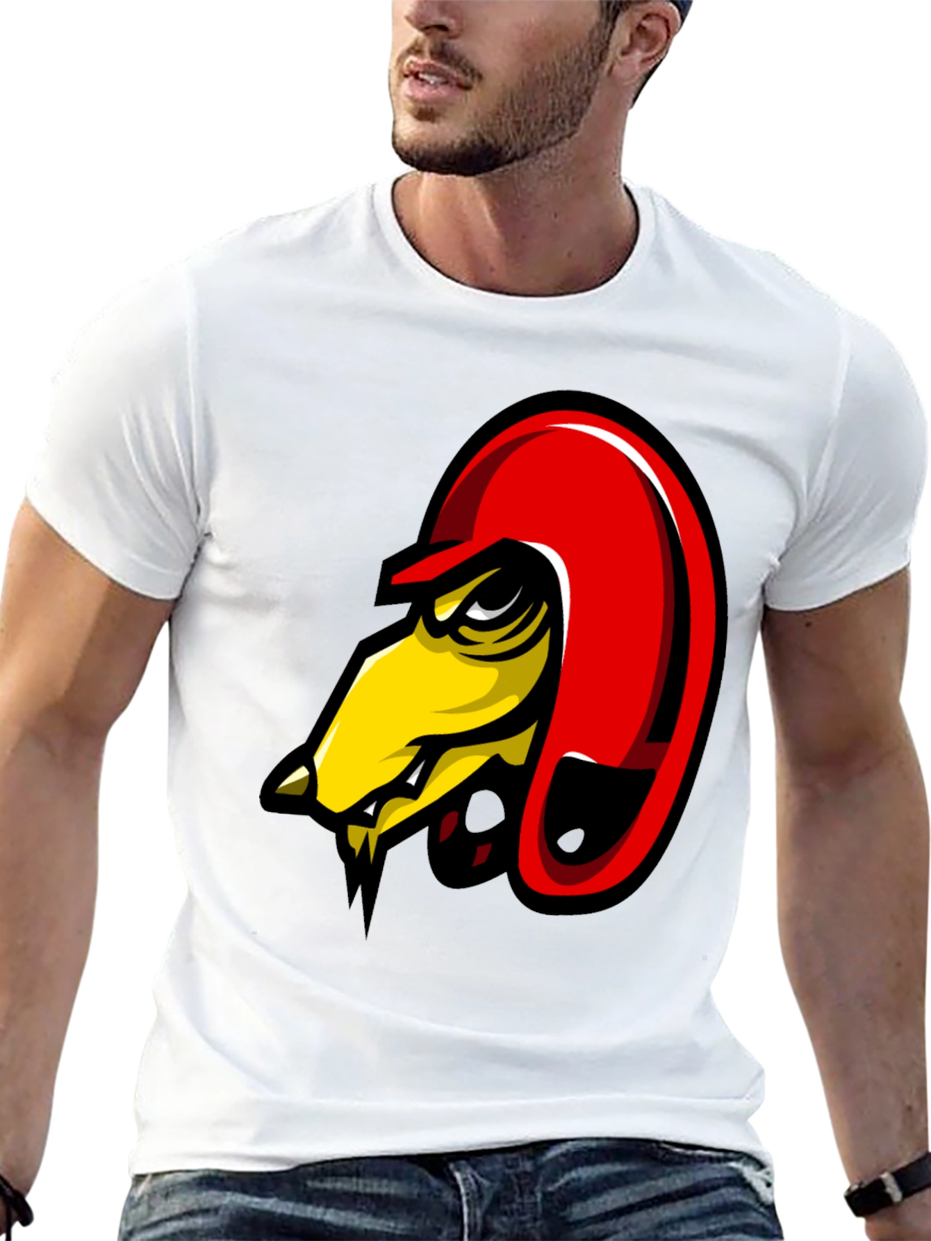 Black Men's Black Graphic Tee - Angry Bird Design view 13