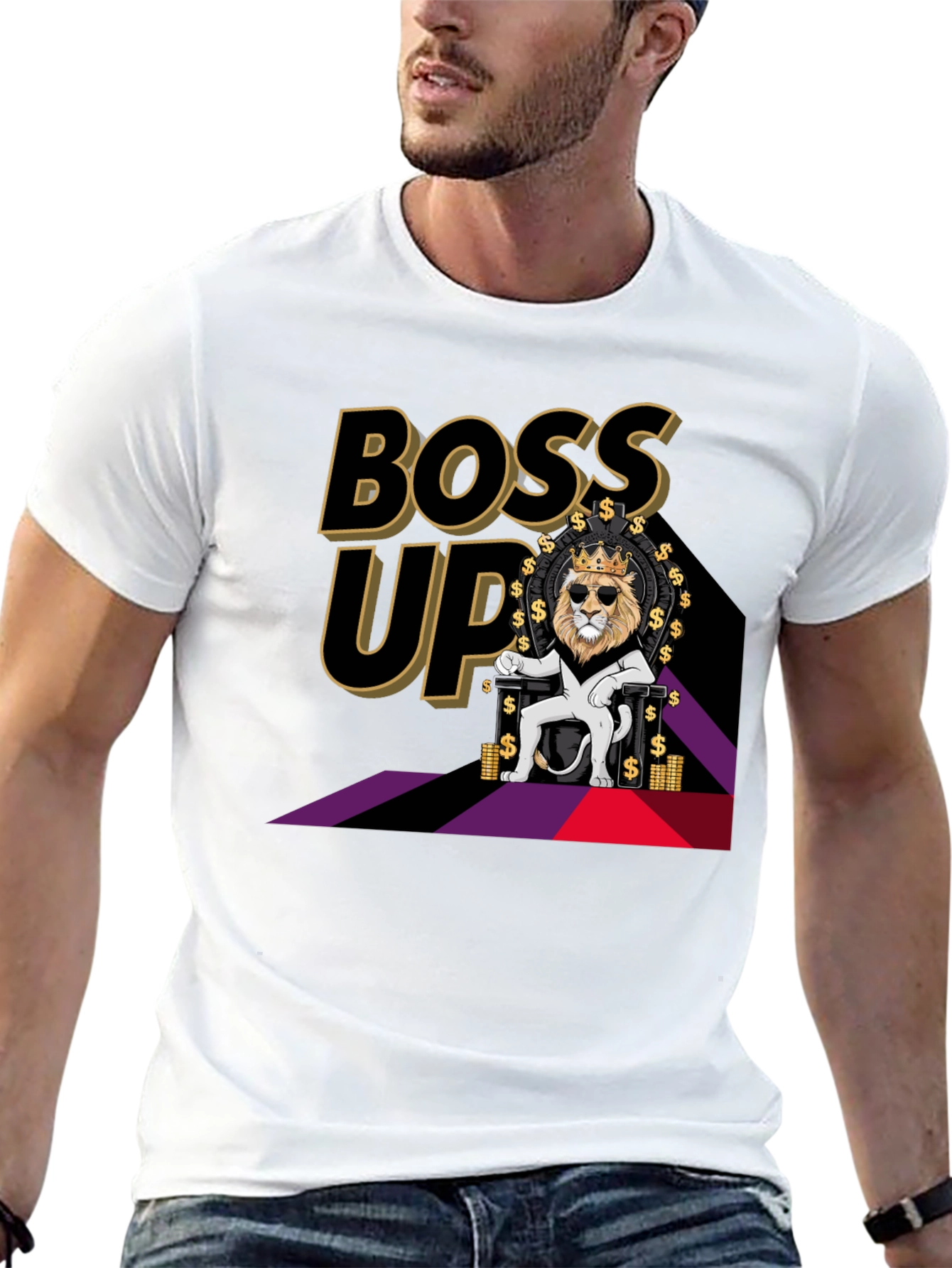 Black Boss Up Lion King T-Shirt view 13