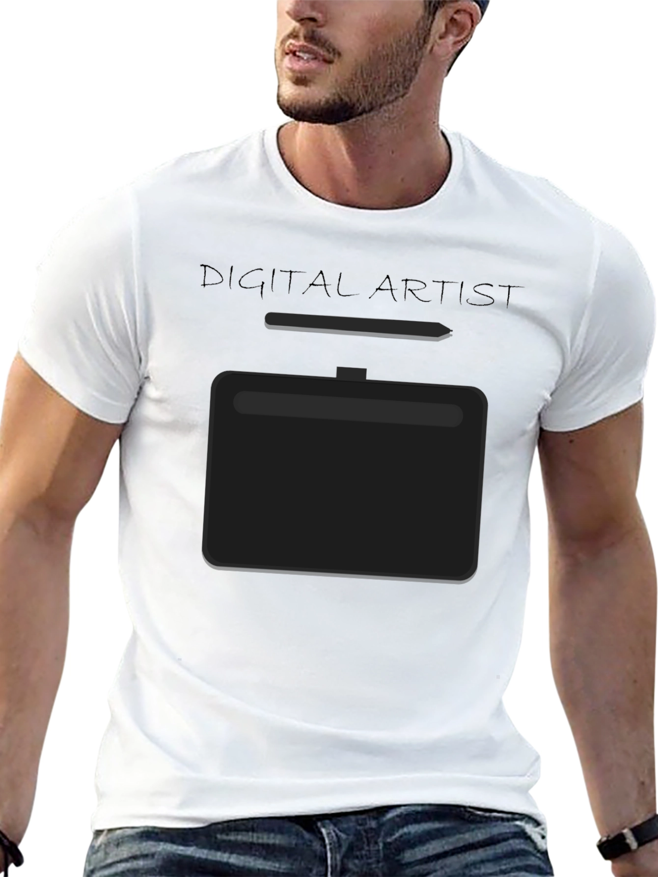 Black Digital Artist Tablet T-Shirt view 13