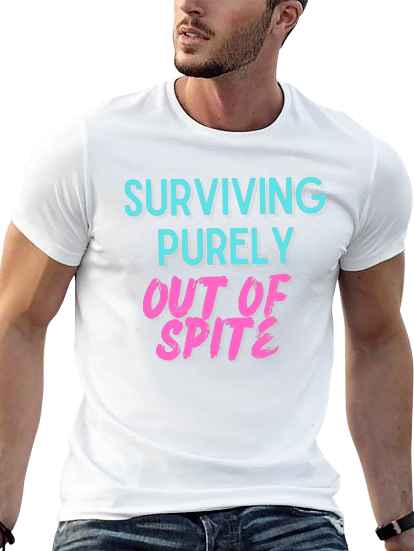 Black Surviving Out of Spite Graphic Tee - Black view 13