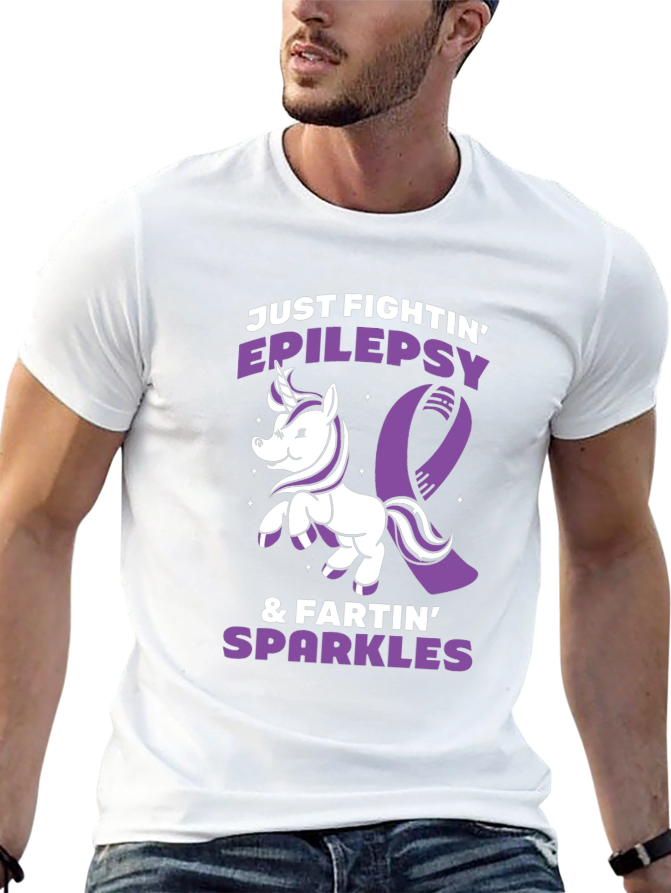 Black Epilepsy Awareness T-Shirt Unicorn Fighting Sparkles  view 13