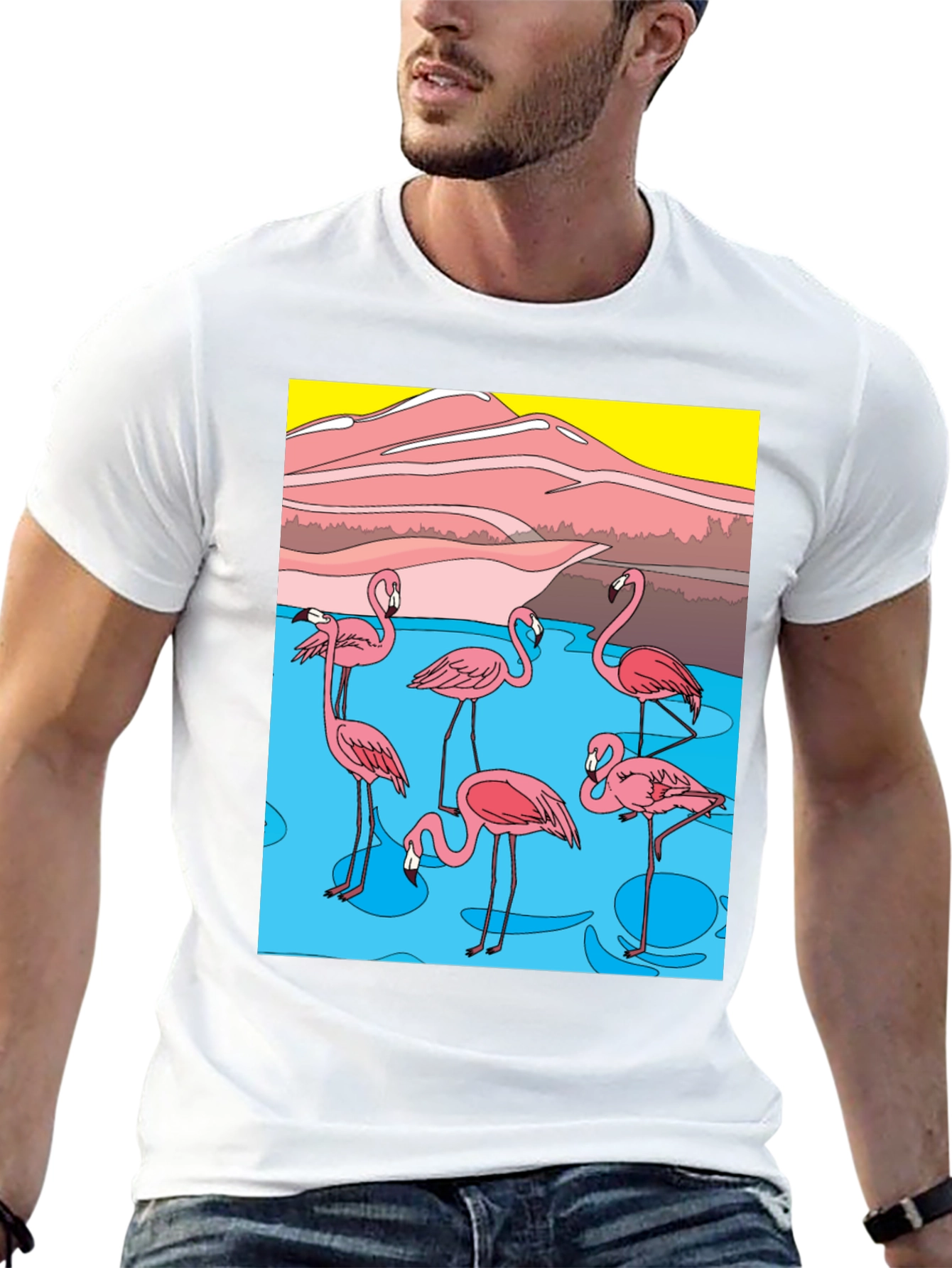 Funky Flamingo Graphic Tee - Soft Cotton Blend - 13