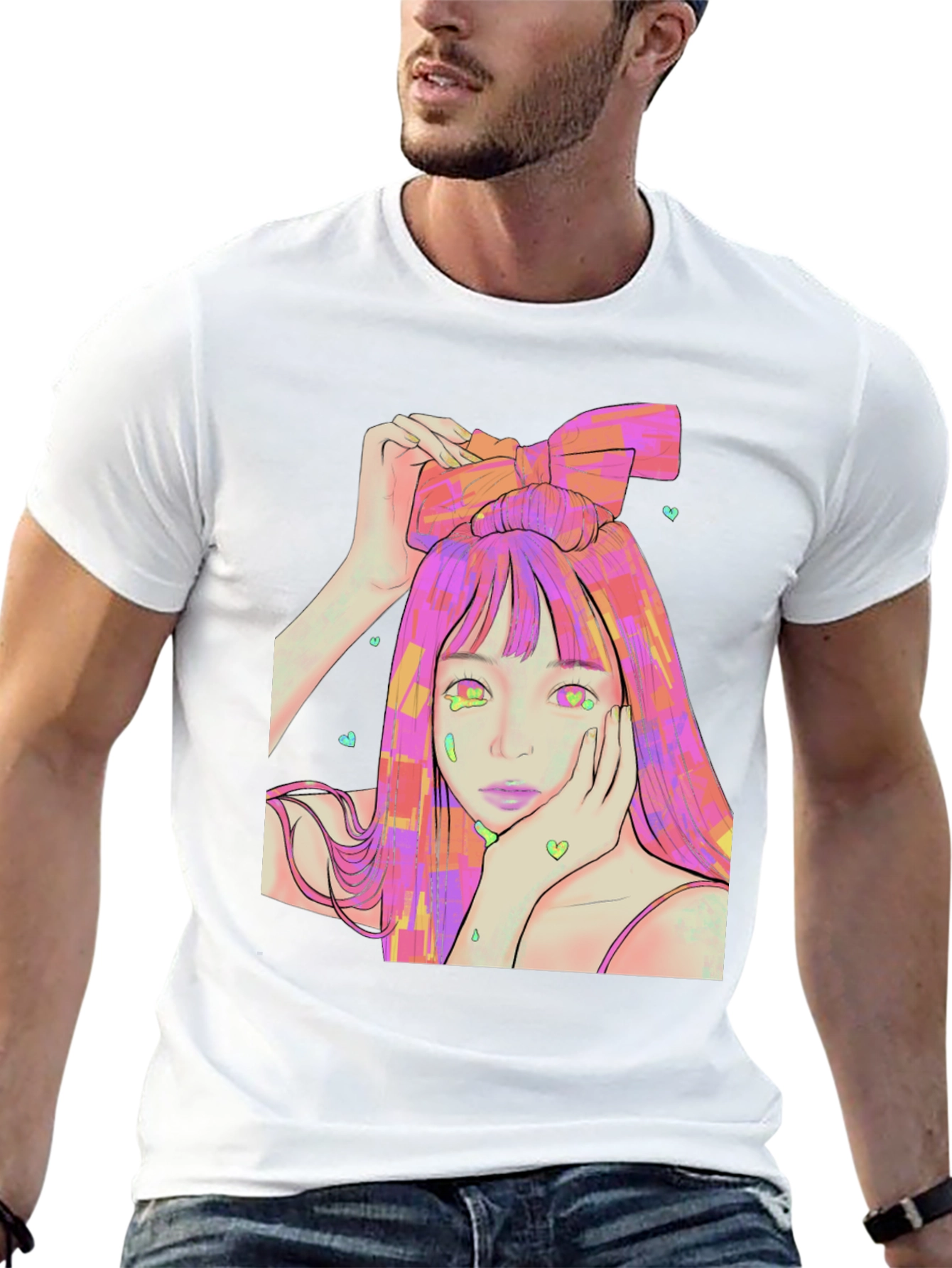 Black Anime Girl Graphic Tee - Black T-Shirt view 13