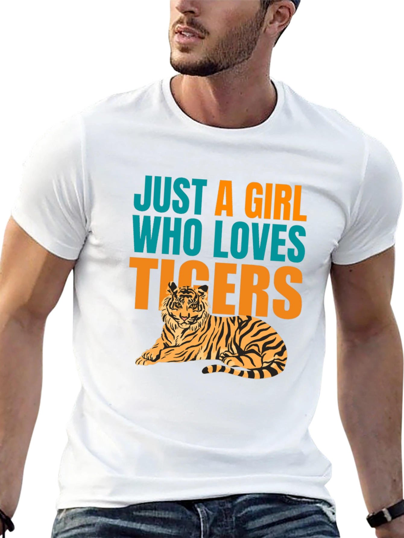 Black Just A Girl Who Loves Tigers T-Shirt view 13