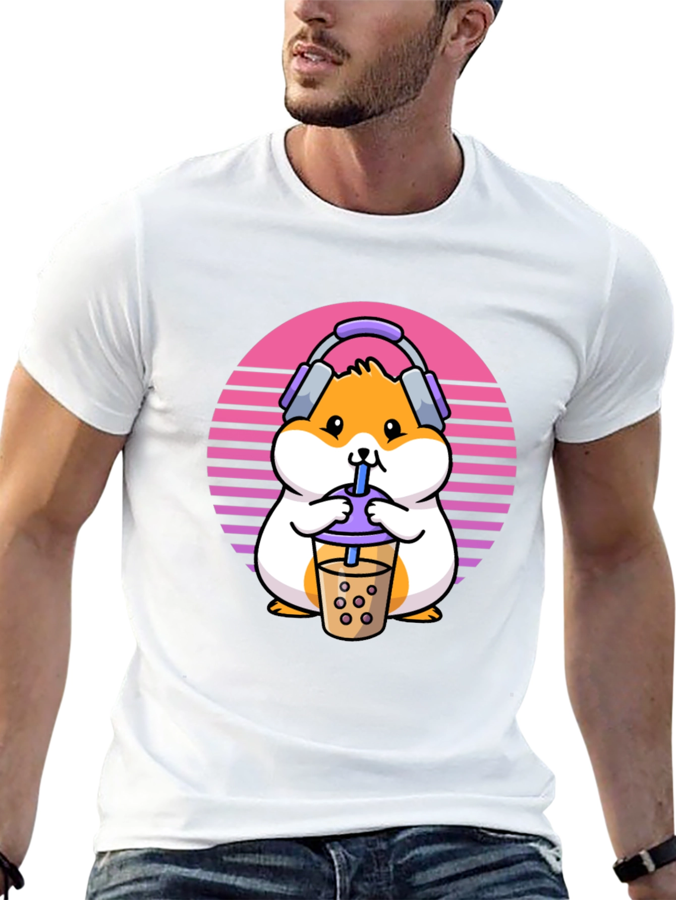 Black Hamster Bubble Tea T-Shirt - Cute Kawaii Design view 13