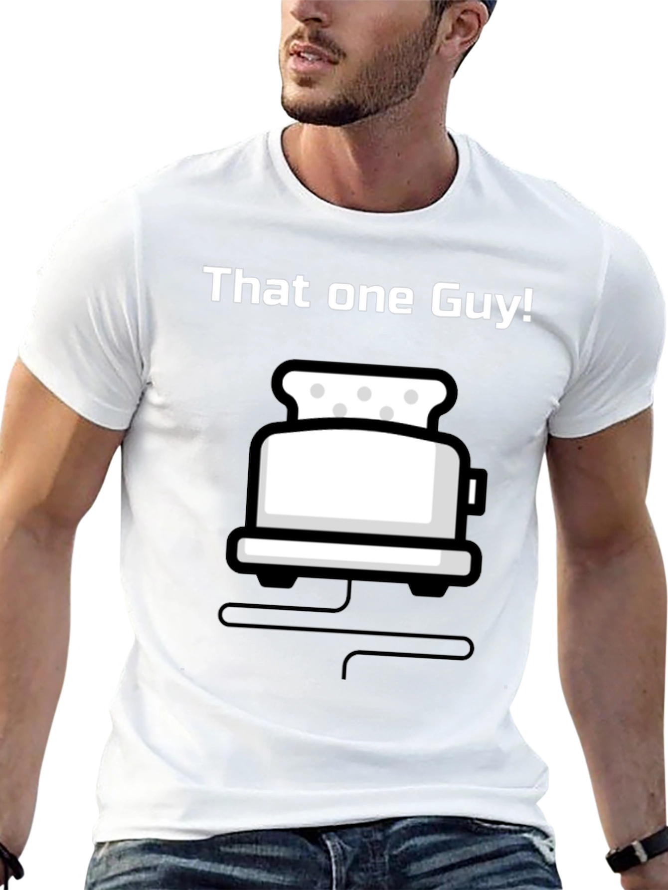 Black That One Guy Toaster Graphic Black T-Shirt view 13