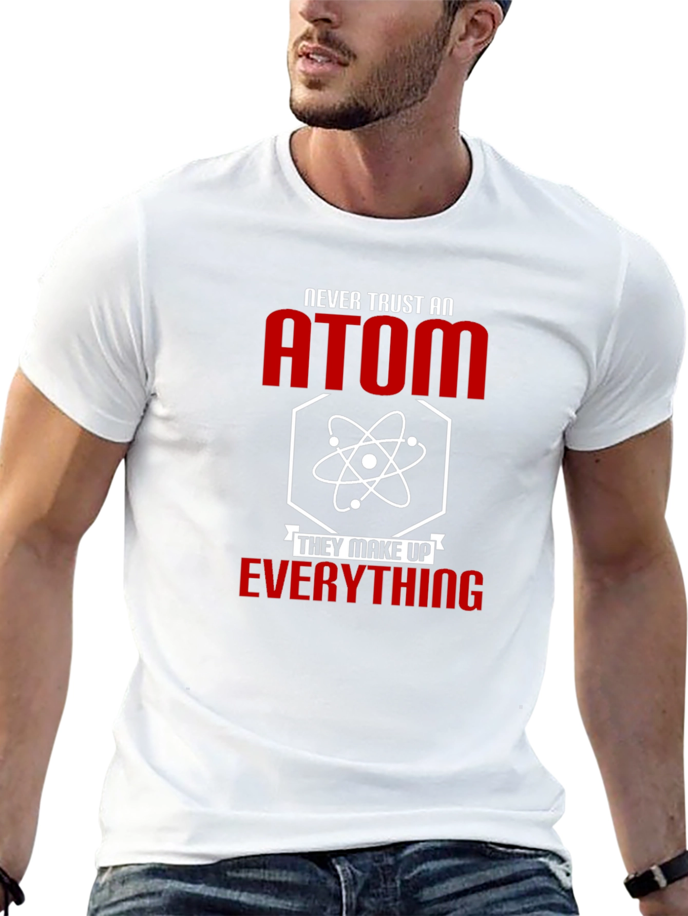 Black Never Trust an Atom Graphic Tee view 13