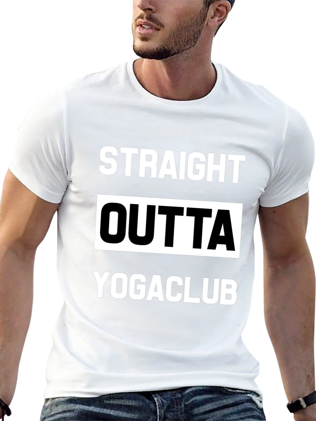 Black Straight Outta Yogaclub Black Graphic Tee view 13