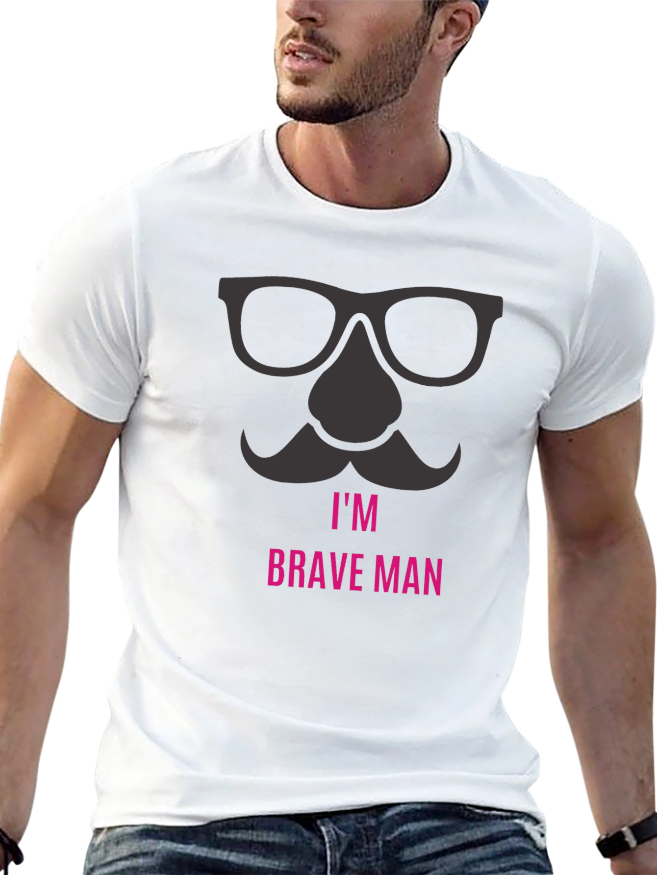 Black I'm Brave Man T-Shirt view 13