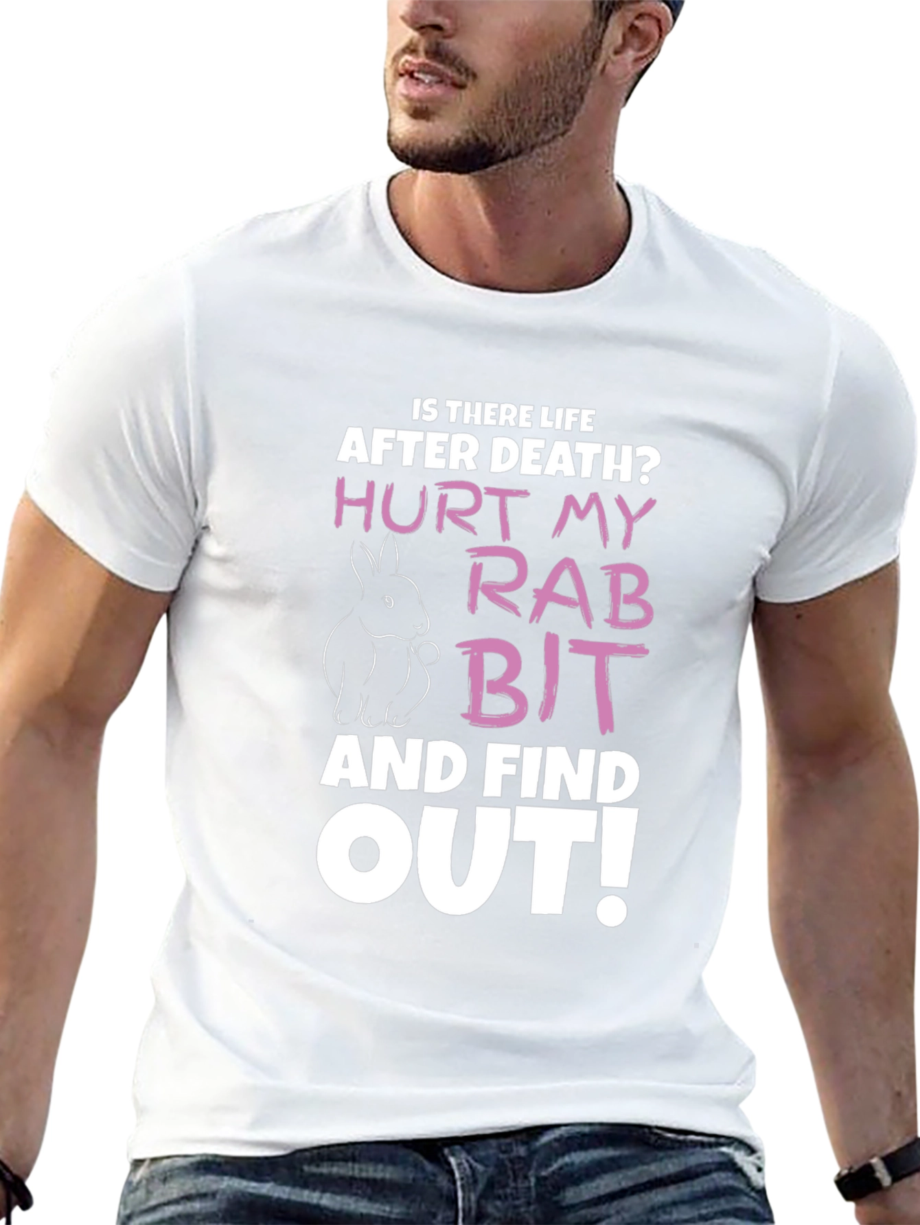 Black Hurt My Rabbit Funny Graphic T-Shirt view 13