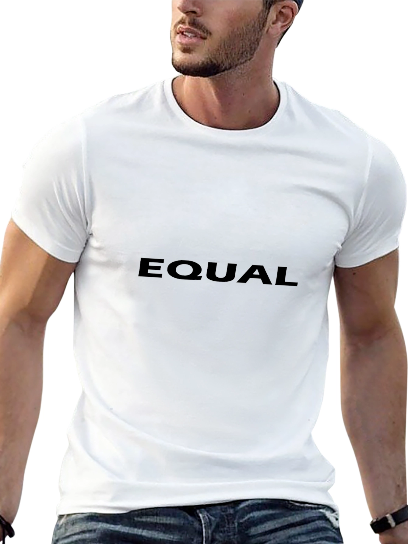 Black Equal Black T-Shirt - Bold Statement Tee view 13