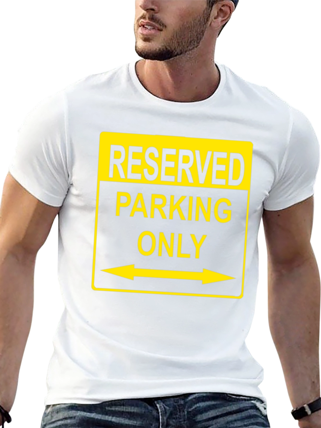 Black Reserved Parking Only T-Shirt - Novelty Humor Tee view 13