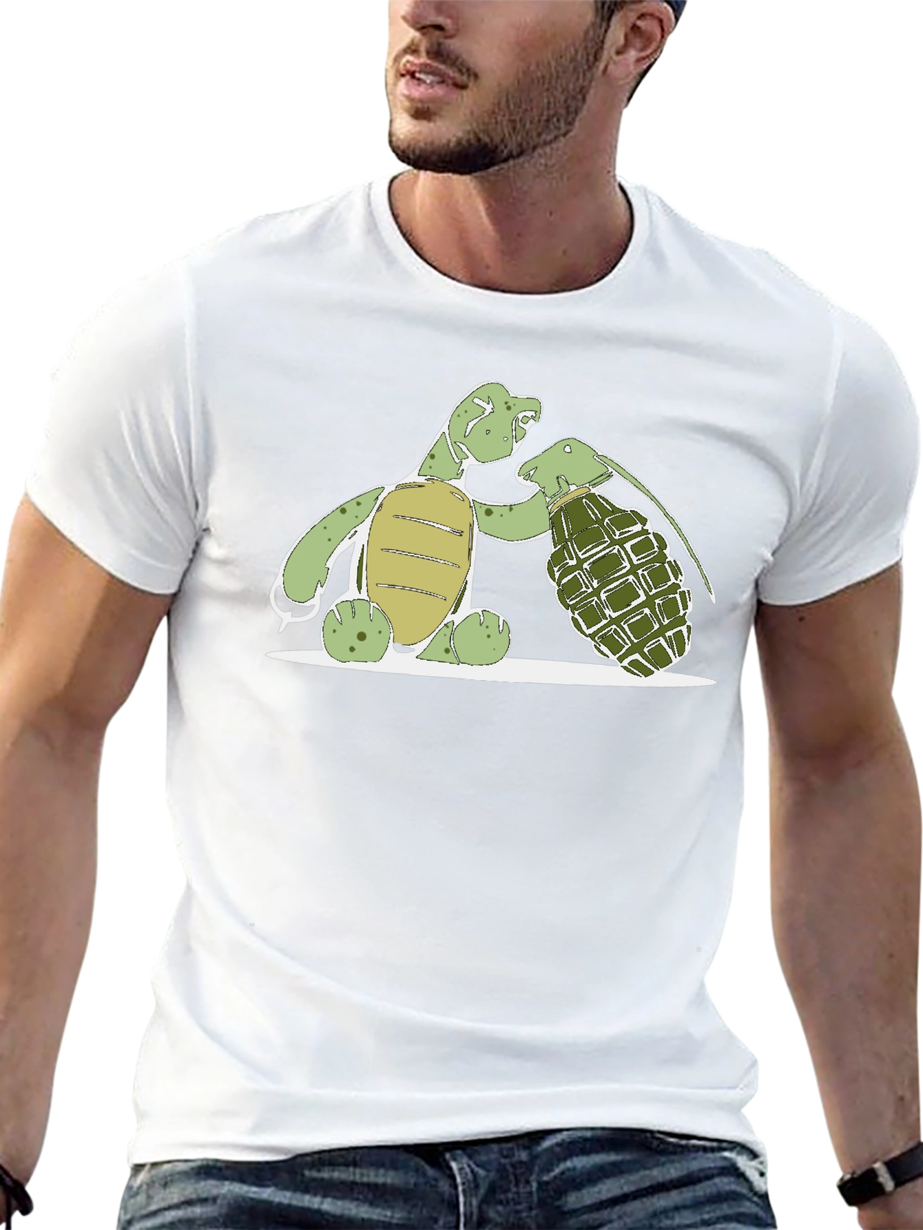 Black Turtle Grenade Graphic T-Shirt view 13