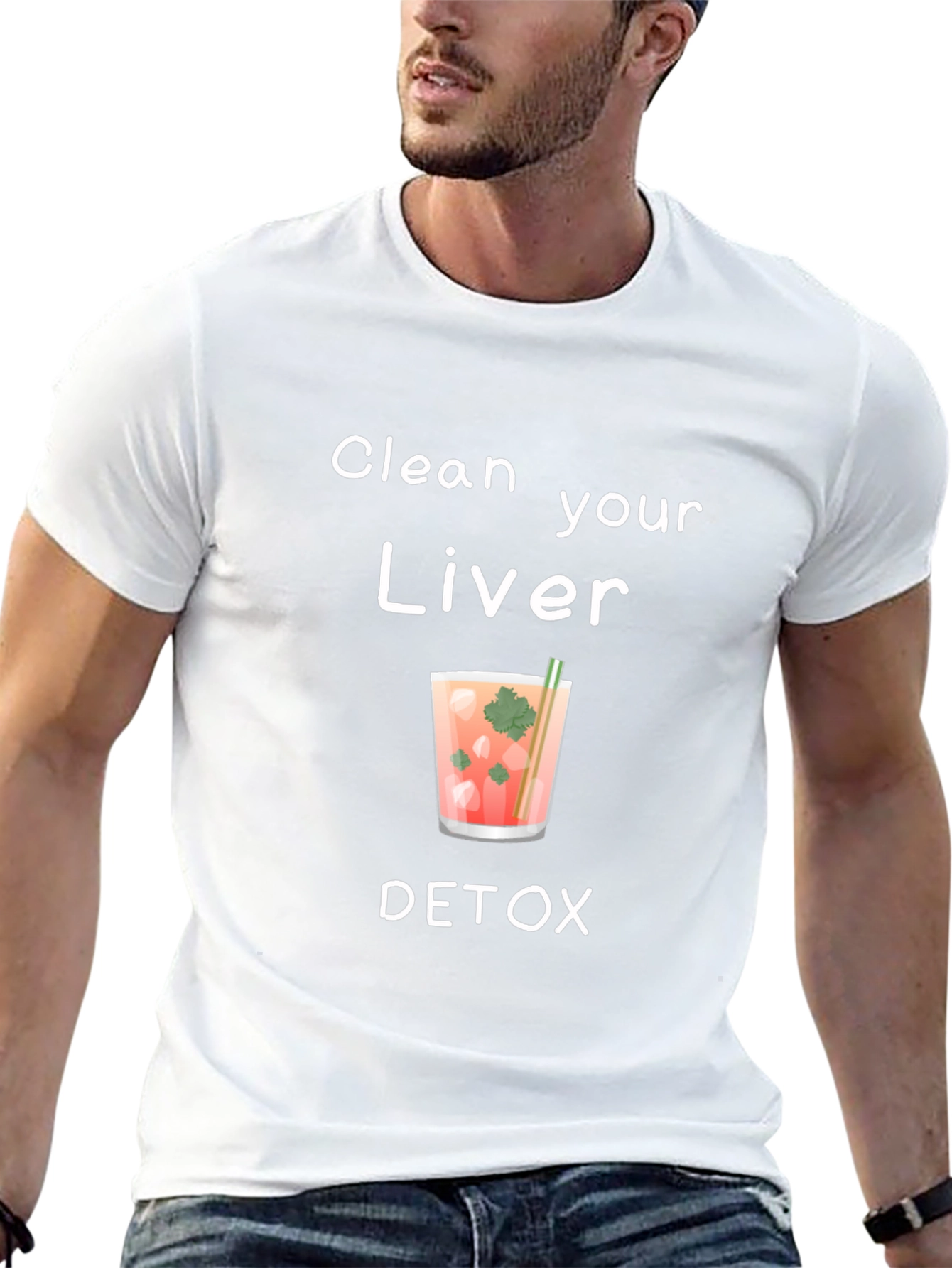Black Clean Your Liver Detox T-Shirt - Healthy Living Tee view 13