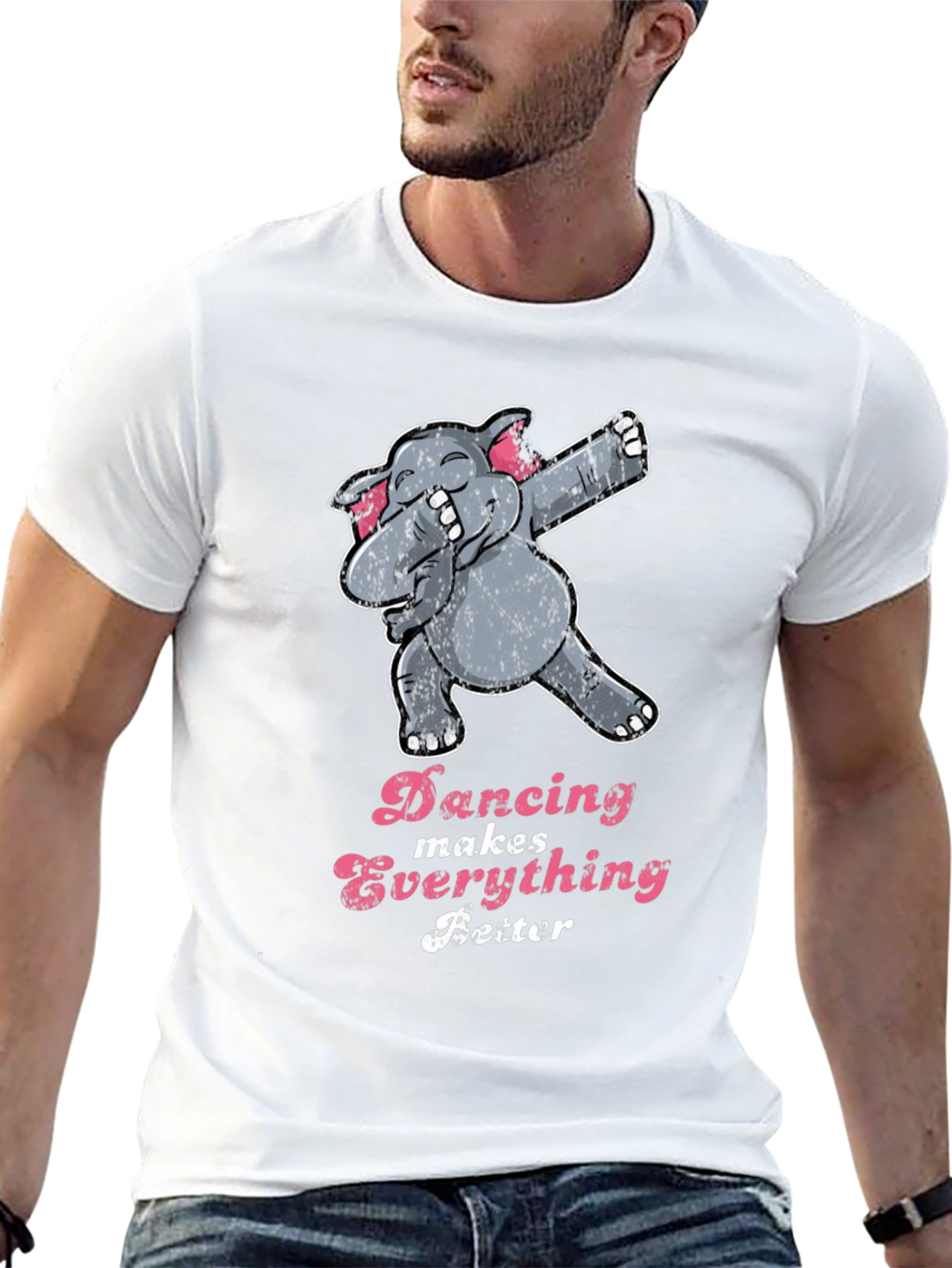 Black Dancing Elephant Graphic Tee - Makes Everything Better! view 13