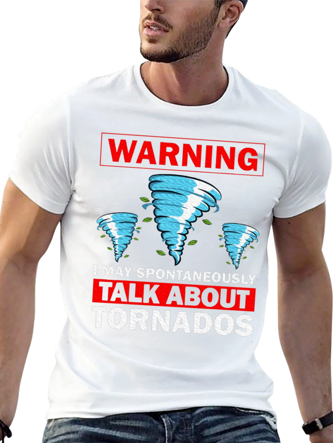 Black Warning Tornado T-Shirt - Funny Weather Tee view 13