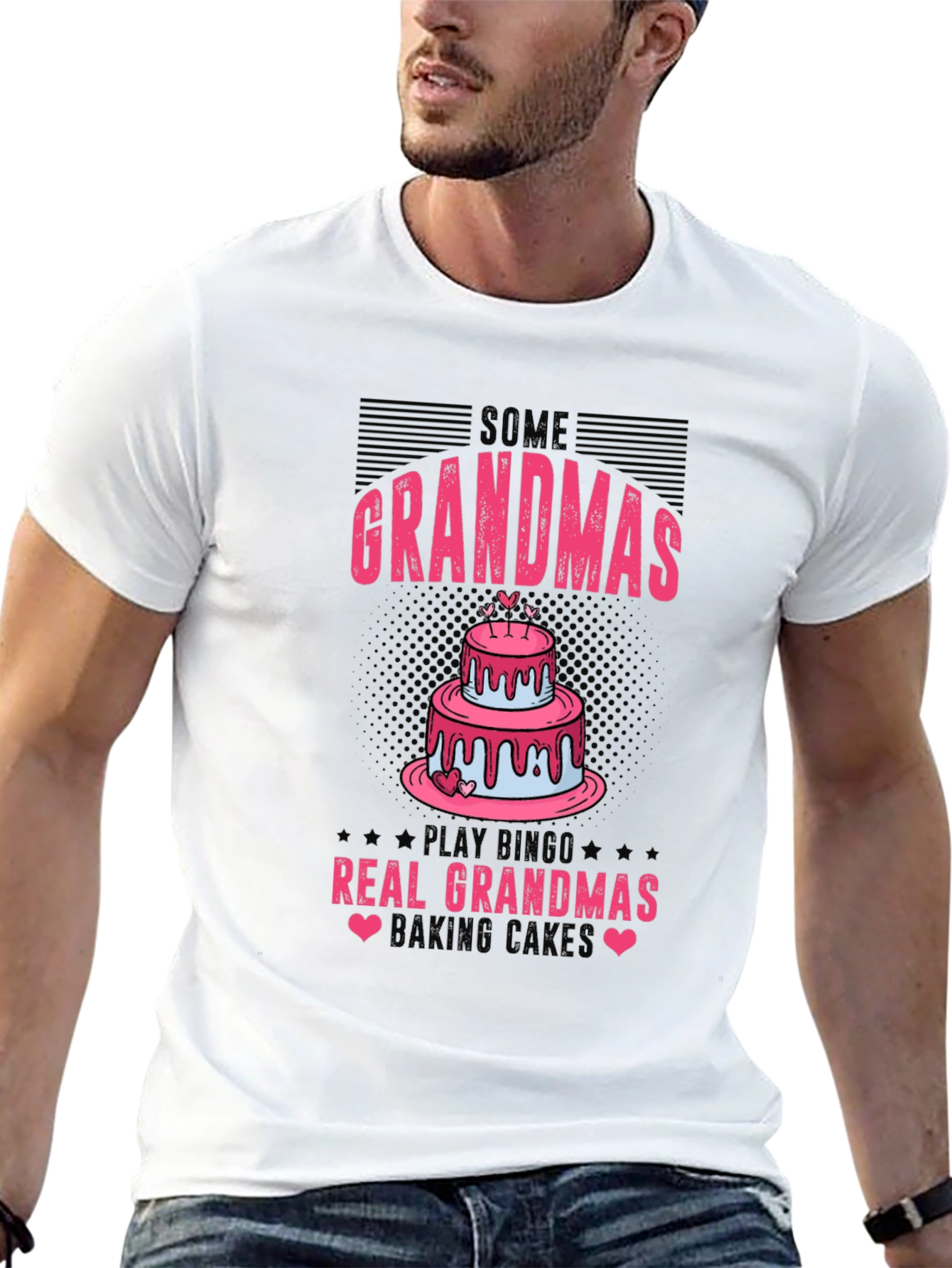 Black Funny Grandma Baking Cake Graphic Tee view 13