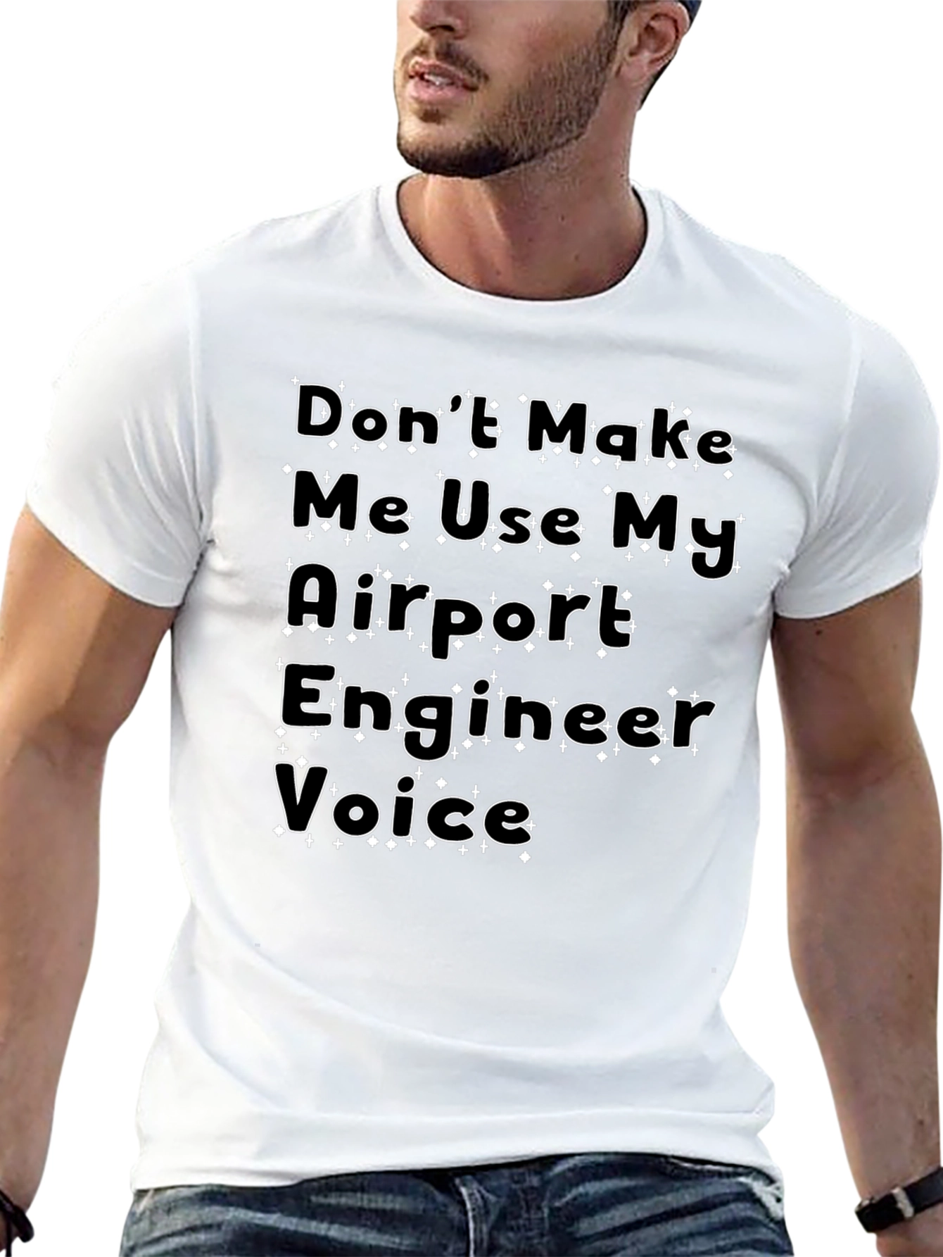 Black Airport Engineer Voice Black T-Shirt view 13