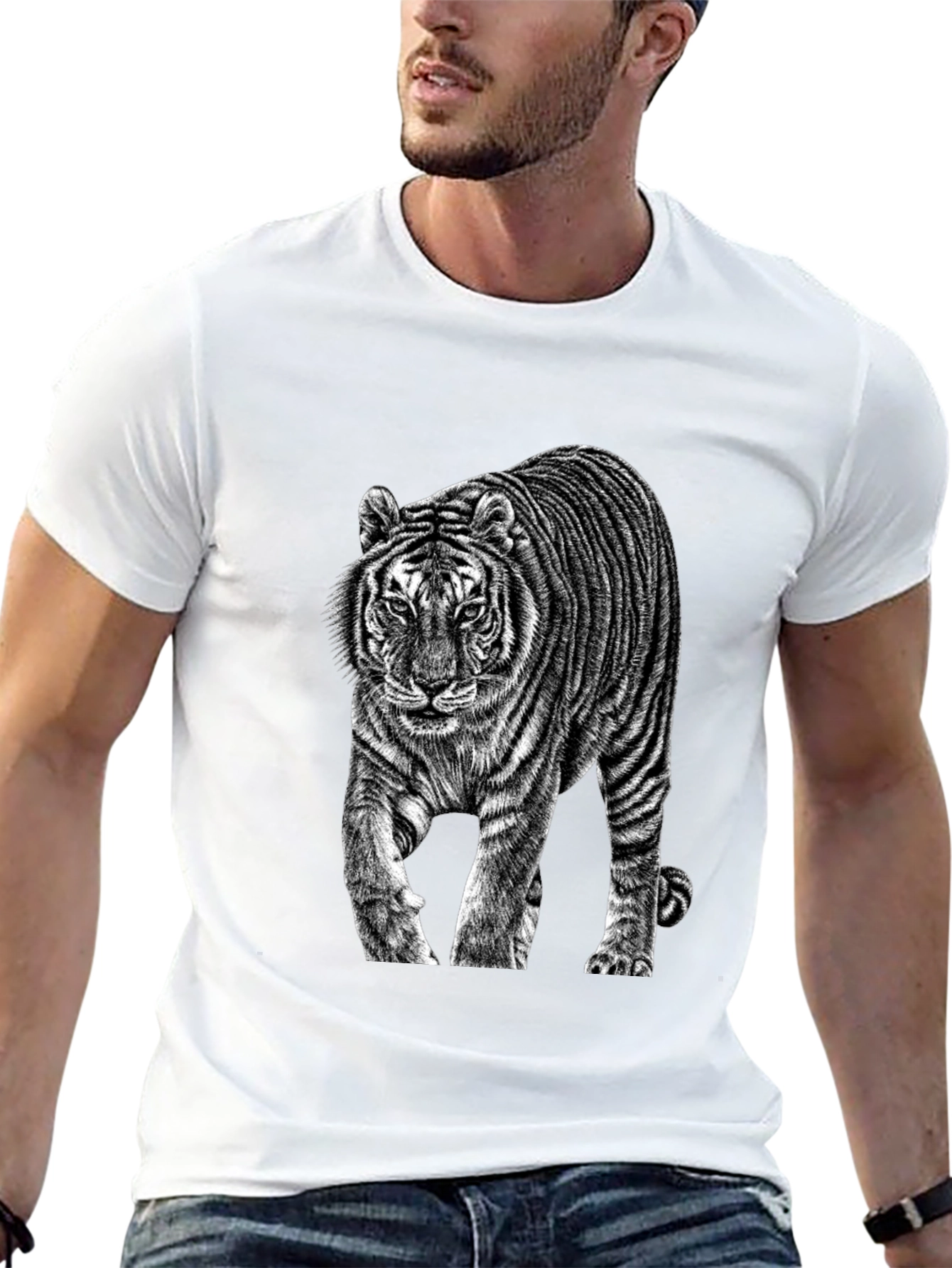 Black Tiger Graphic Black T-Shirt view 13
