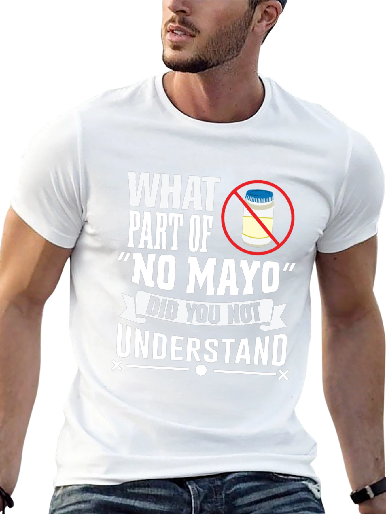 Black No Mayo T-Shirt: Funny Foodie Tee view 13